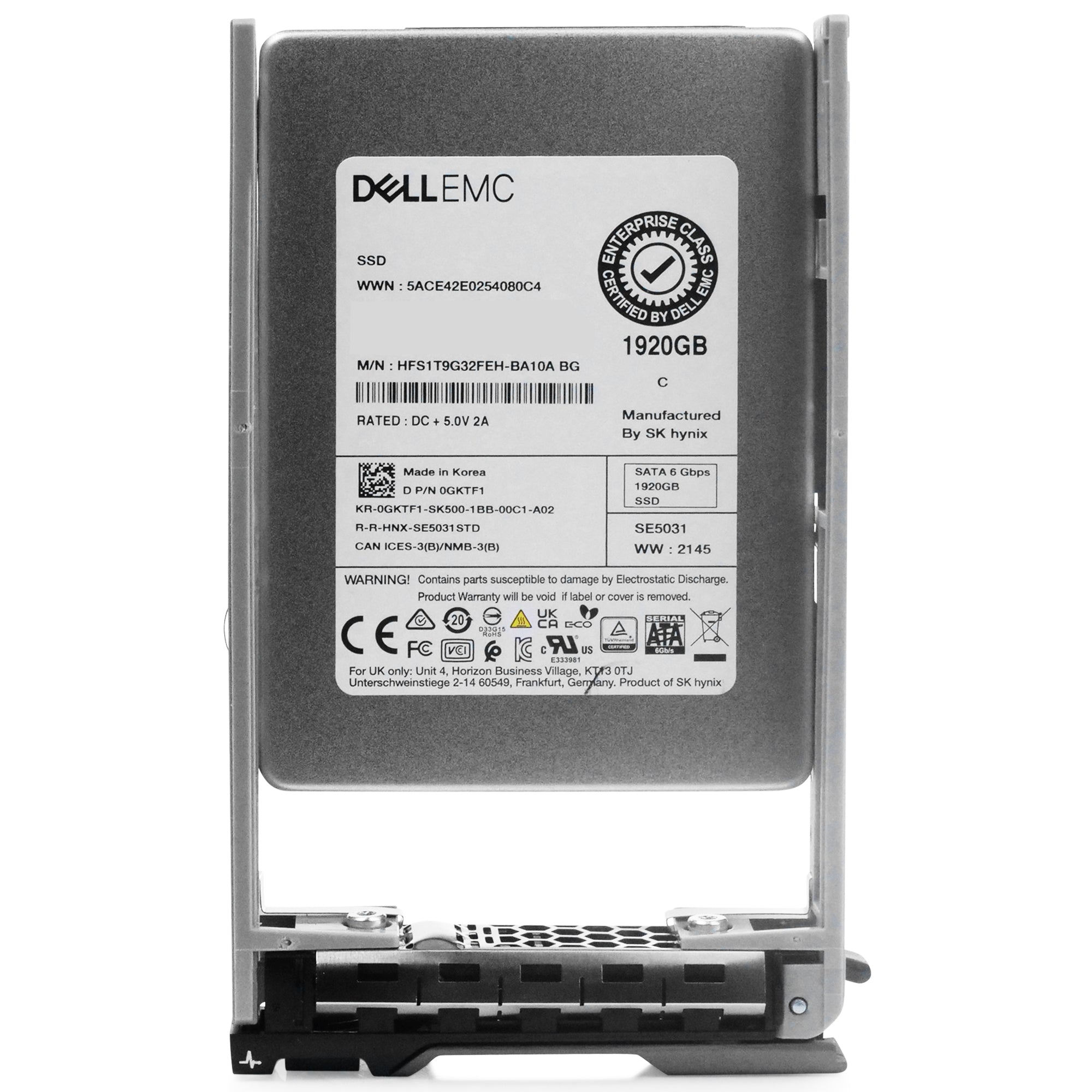 Dell G13 400-BDUF 1.92TB 3 DWPD SATA 6Gb/s Mixed Use 3D TLC 2.5in Refurbished SSD