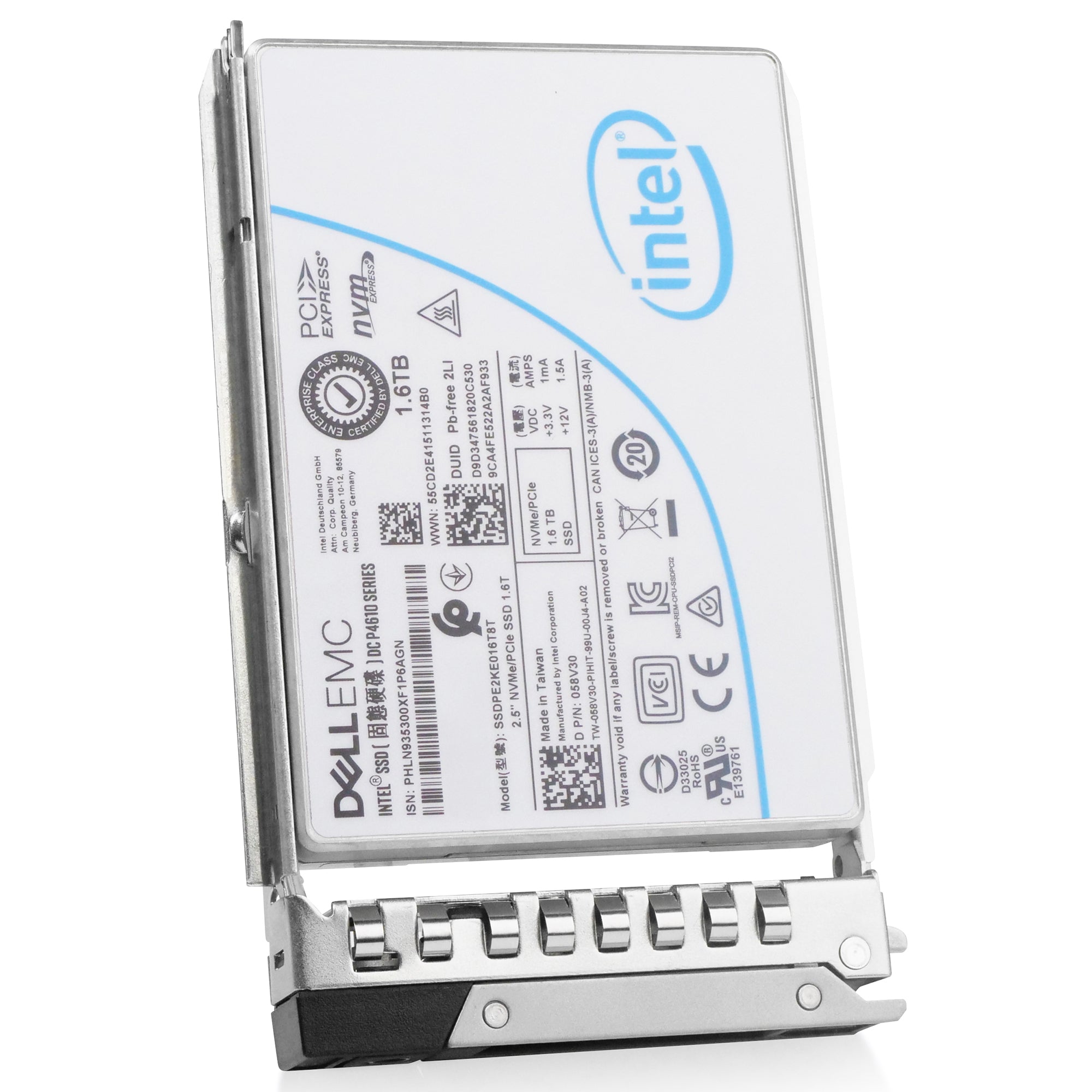 Dell G14 04WDXY 1.6TB 3 DWPD PCIe Gen 3.1 x4 4GB/s Mixed-Use 3D TLC U.2 NVMe 2.5in Refurbished SSD
