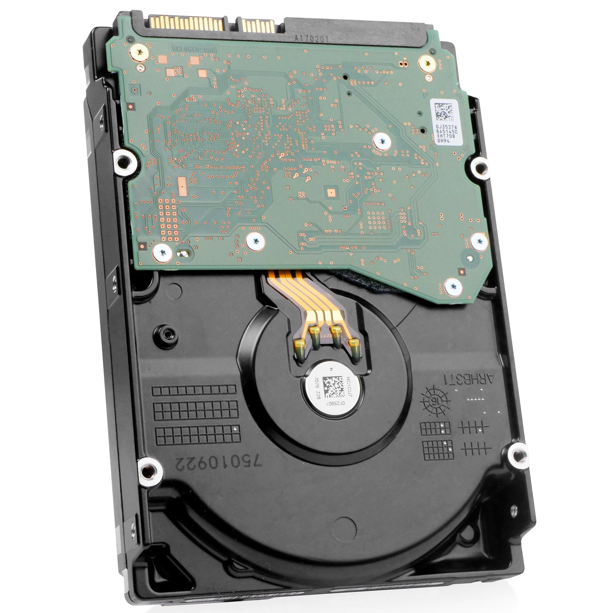 HGST Ultrastar He8 HUH728080ALE600 0F23267 8TB 7.2K RPM SATA 6Gb/s 512e 128MB 3.5" ISE HDD, back angled view