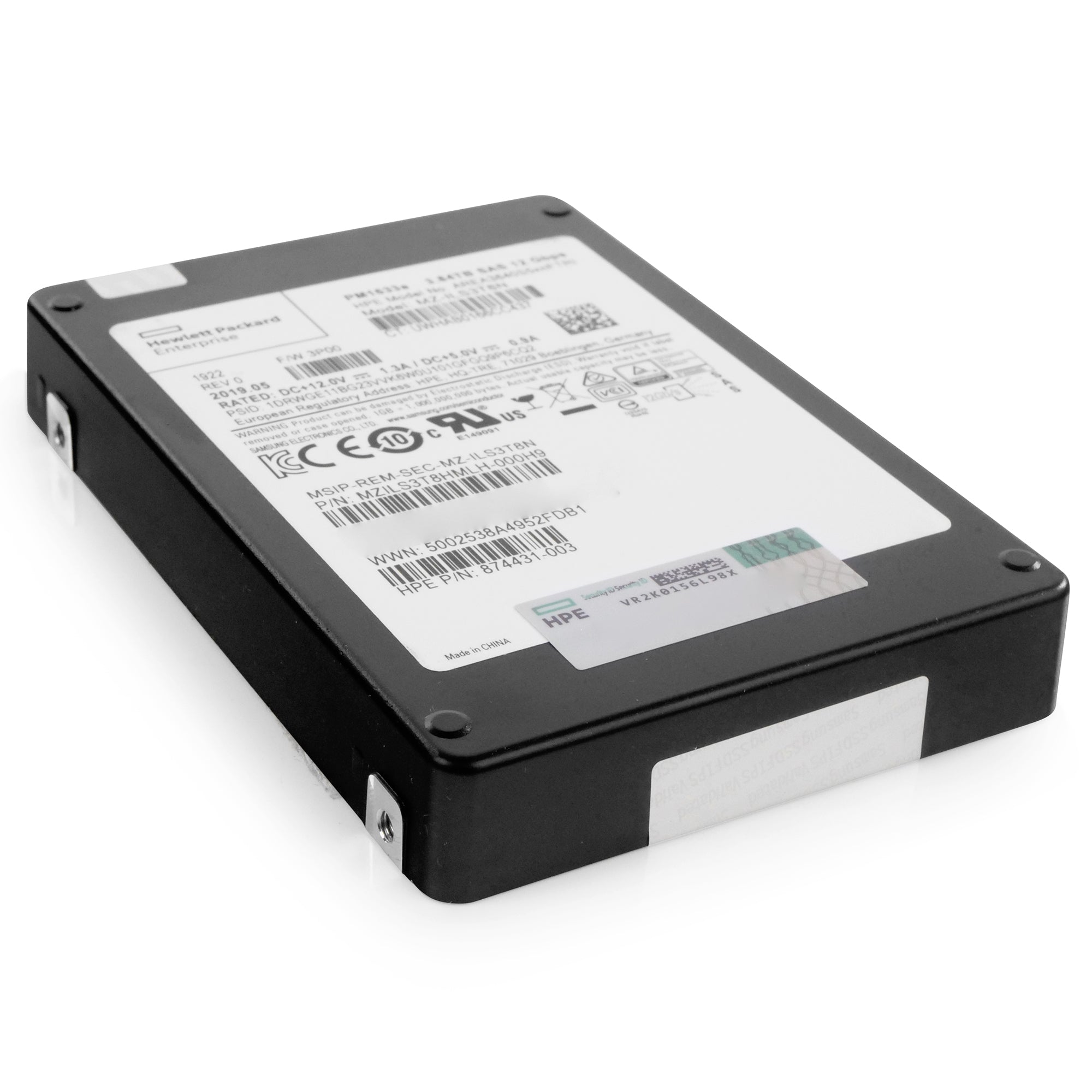 HP/Samsung PM1633a MZILS3T8HMLH 3.84TB 1 DWPD SAS 12Gb/s 3D TLC V-NAND 2.5in Refurbished SSD