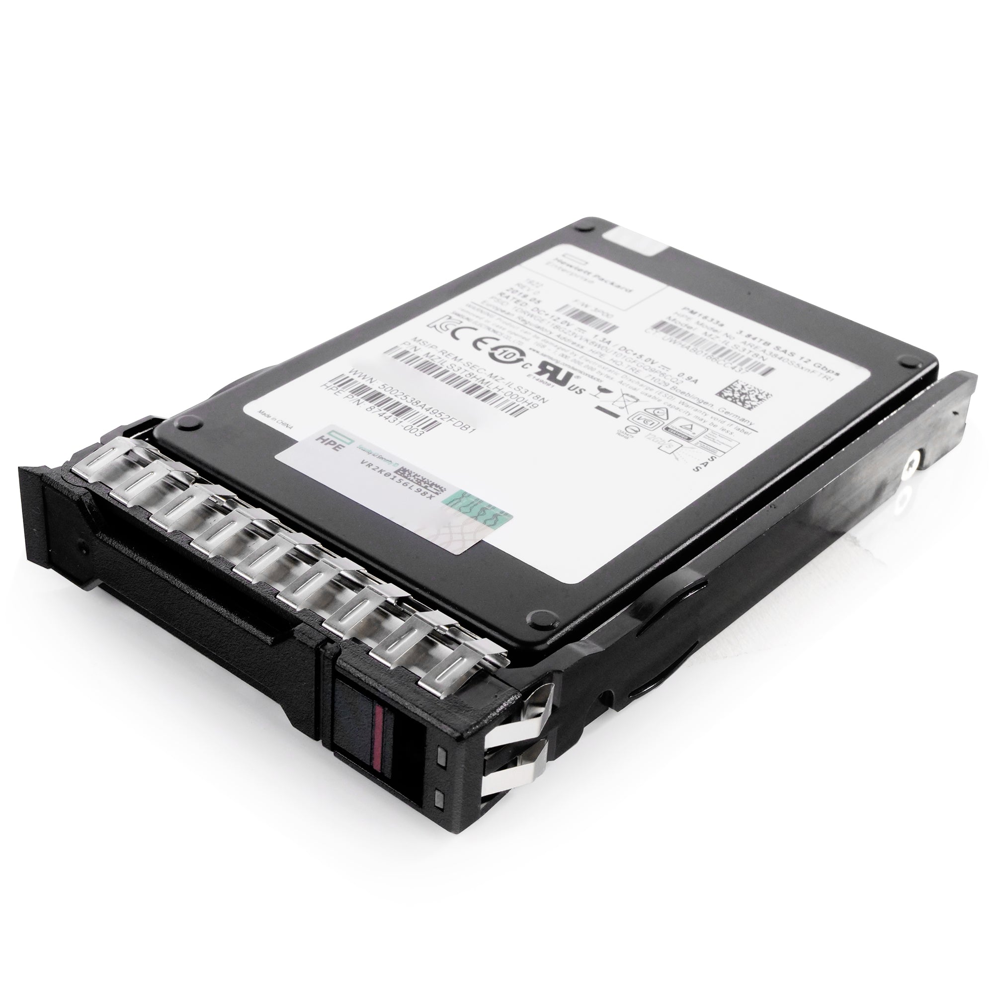 HP Generation 11 874431-003 AREA3840S5xnFTRI 3.84TB 1 DWPD SAS 12Gb/s 3D TLC V-NAND 2.5in Refurbished SSD