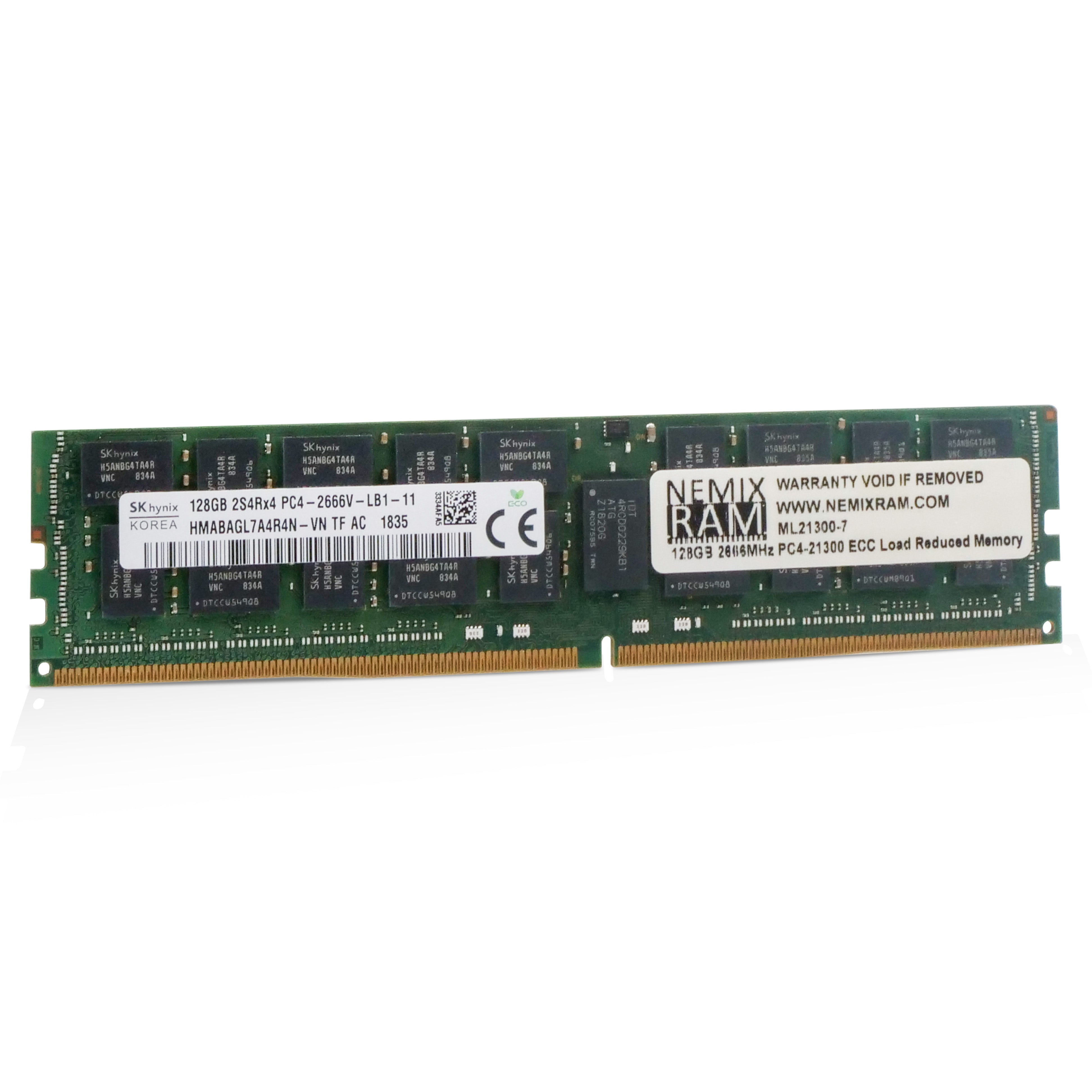 SK Hynix/NEMIX HMABAGL7A4R4N-VN 128GB DDR4 2666MHz LRDIMM ECC Server RAM (PC4-21300) Seller Refurbished