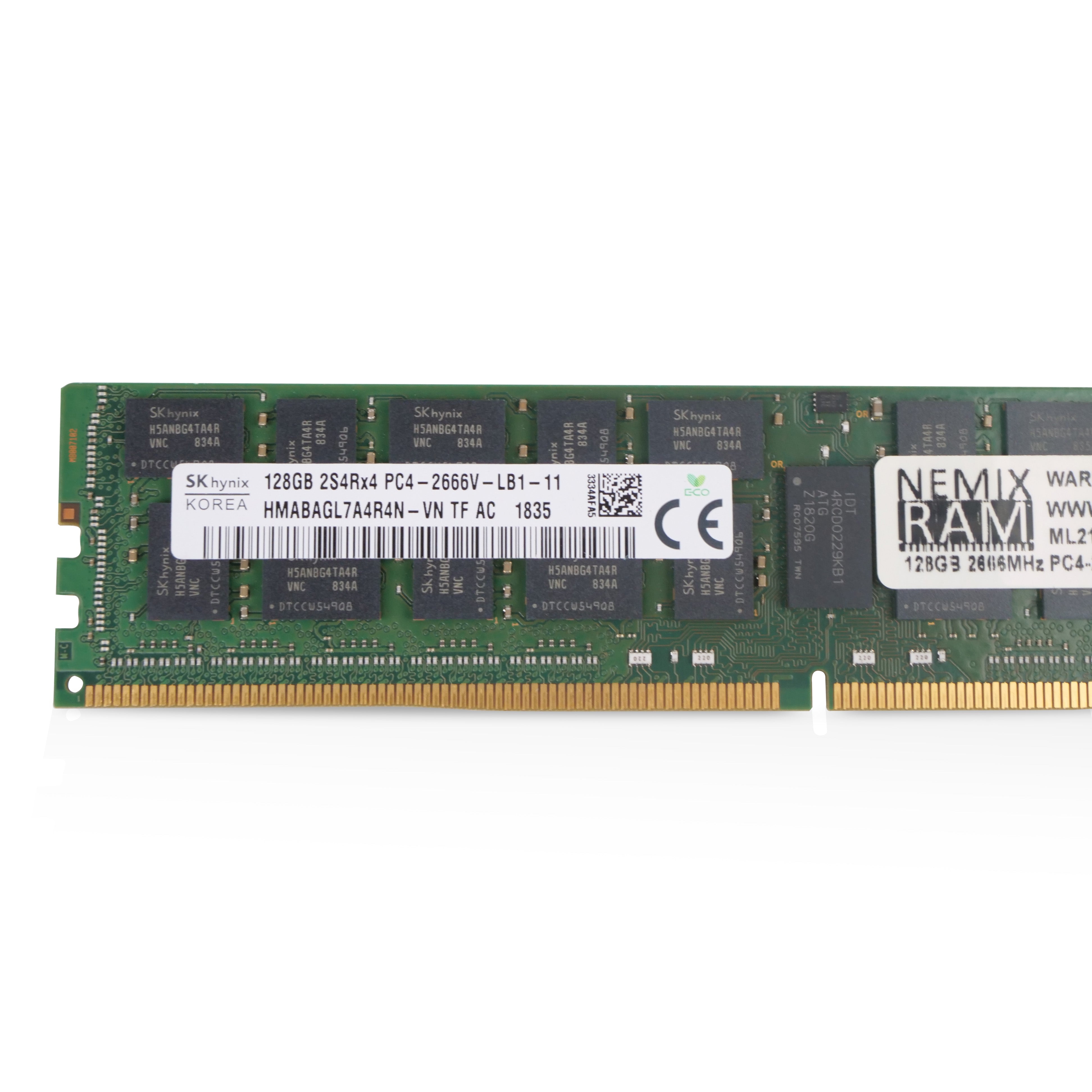 SK Hynix/NEMIX HMABAGL7A4R4N-VN 128GB DDR4 2666MHz LRDIMM ECC Server RAM (PC4-21300) Seller Refurbished