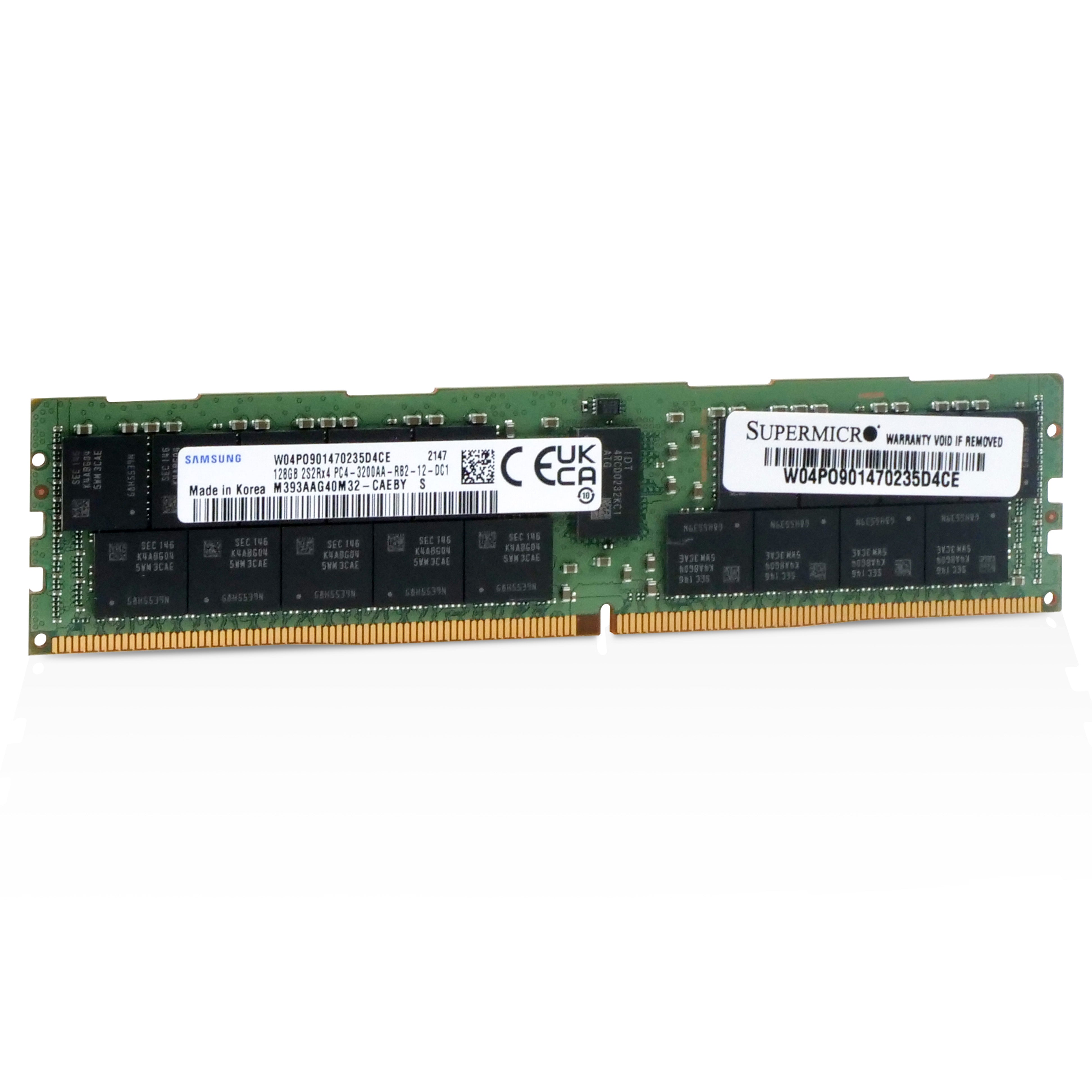Samsung/SUPERMICRO M393AAG40M32-CAEBY 128GB DDR4 3200MHz RDIMM ECC Server RAM (PC4-25600) Refurbished