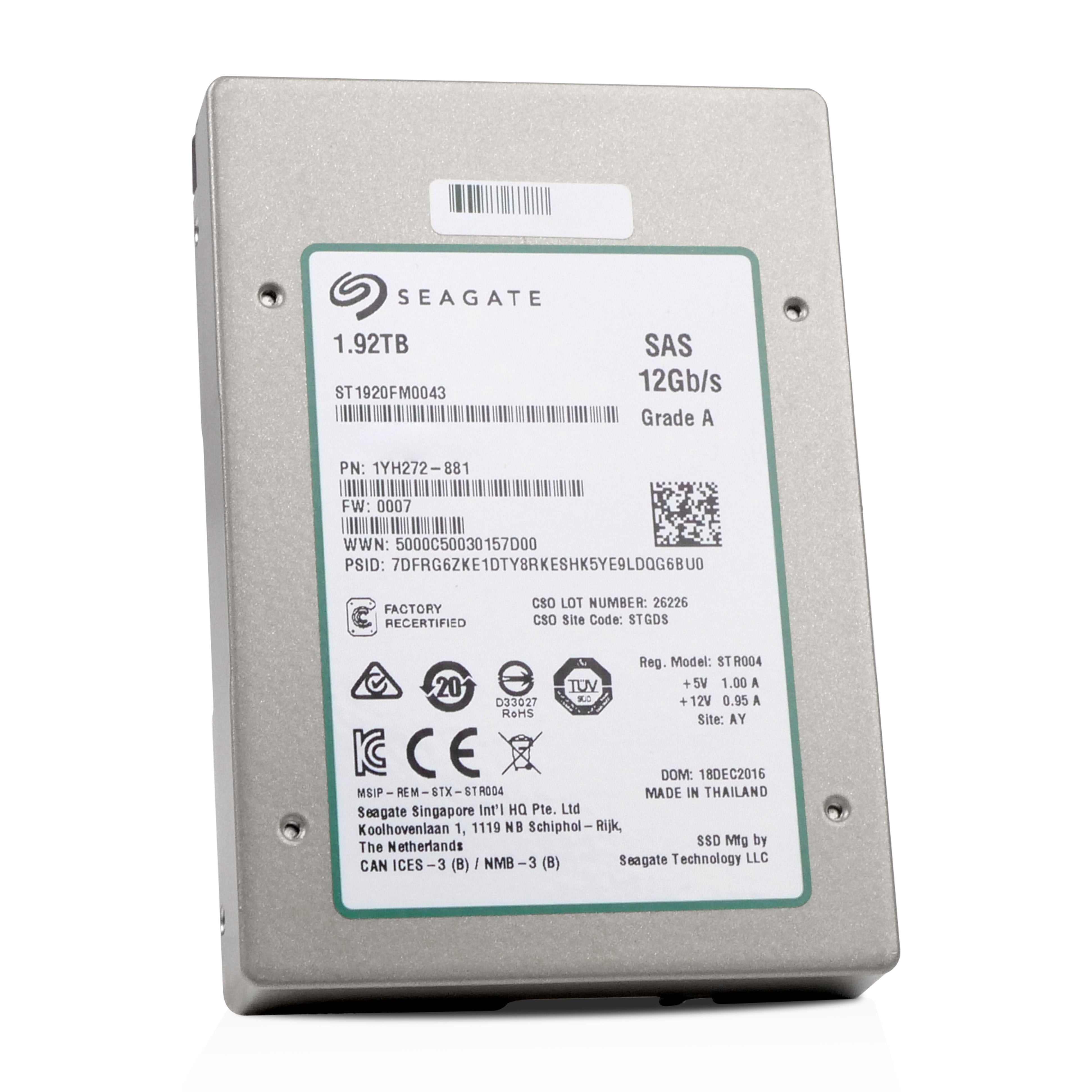 Seagate Nytro 1200.2 ST1920FM0043 1920GB 1 DWPD SAS 12Gb/s eMLC 2.5in Recertified SSD