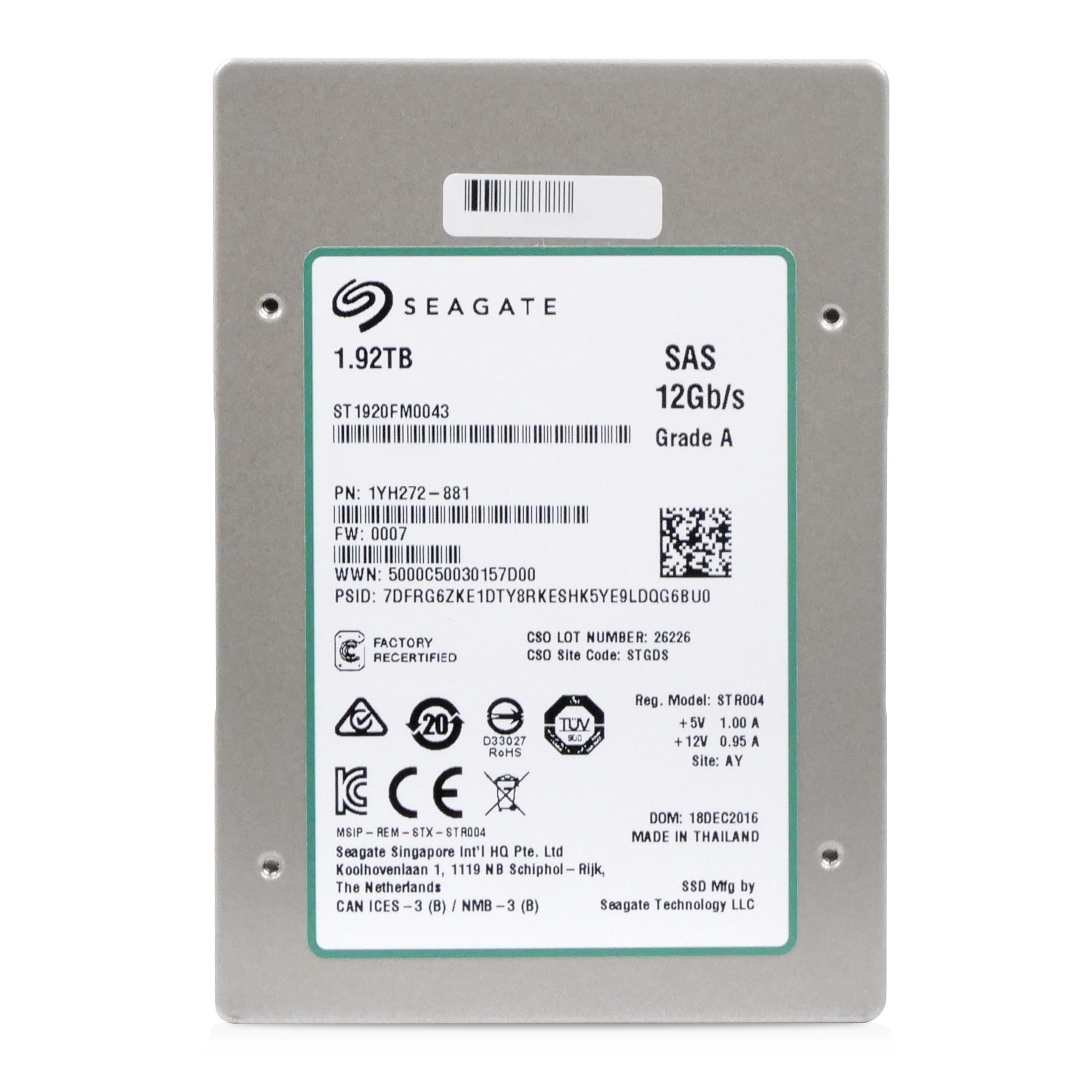 Seagate Nytro 1200.2 ST1920FM0043 1920GB 1 DWPD SAS 12Gb/s eMLC 2.5in Recertified SSD