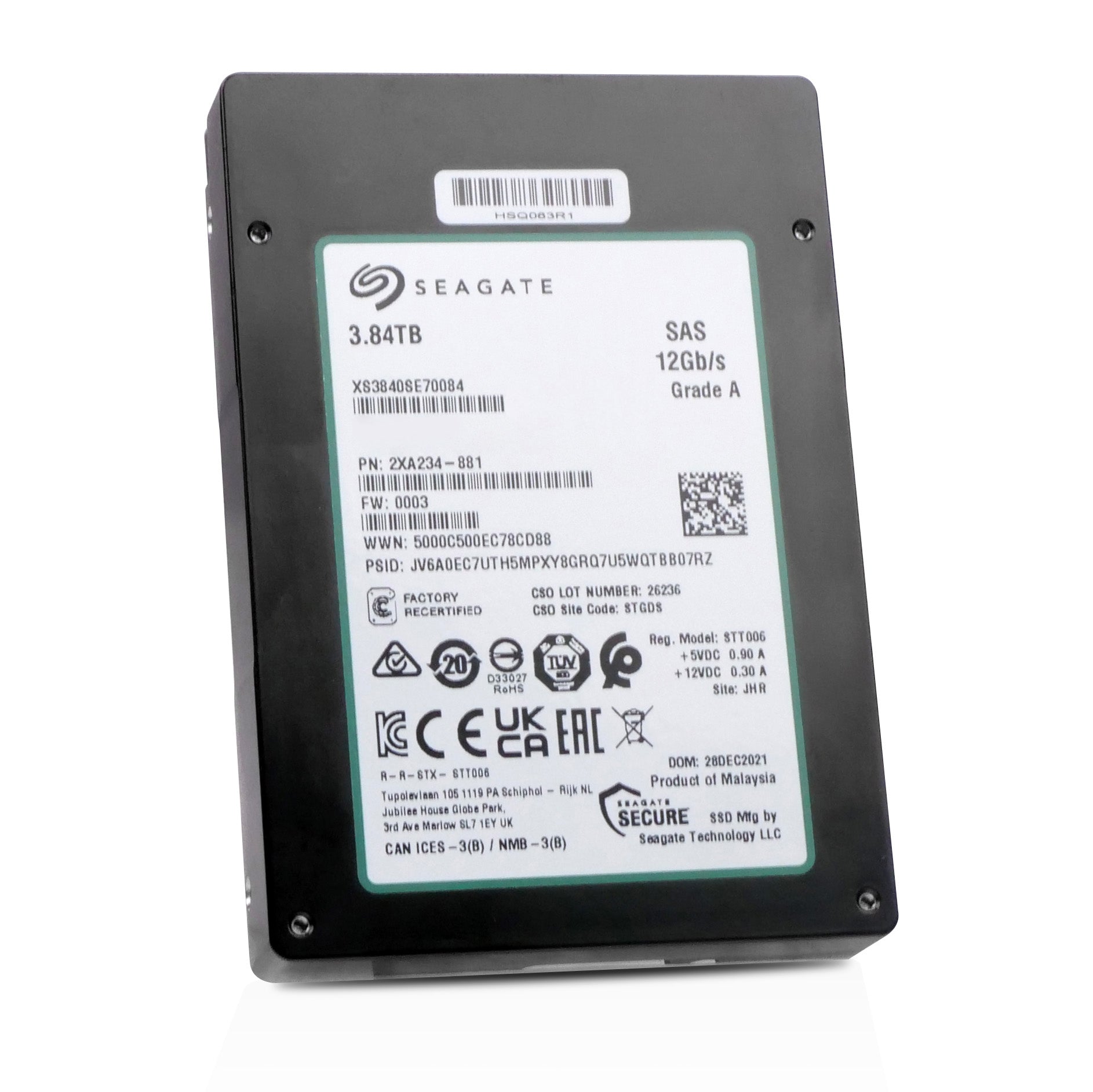 Seagate Nytro 3332 XS3840SE70084 3.84TB 1 DWPD SAS 12Gb/s 3D TLC 2.5in Solid State Drive