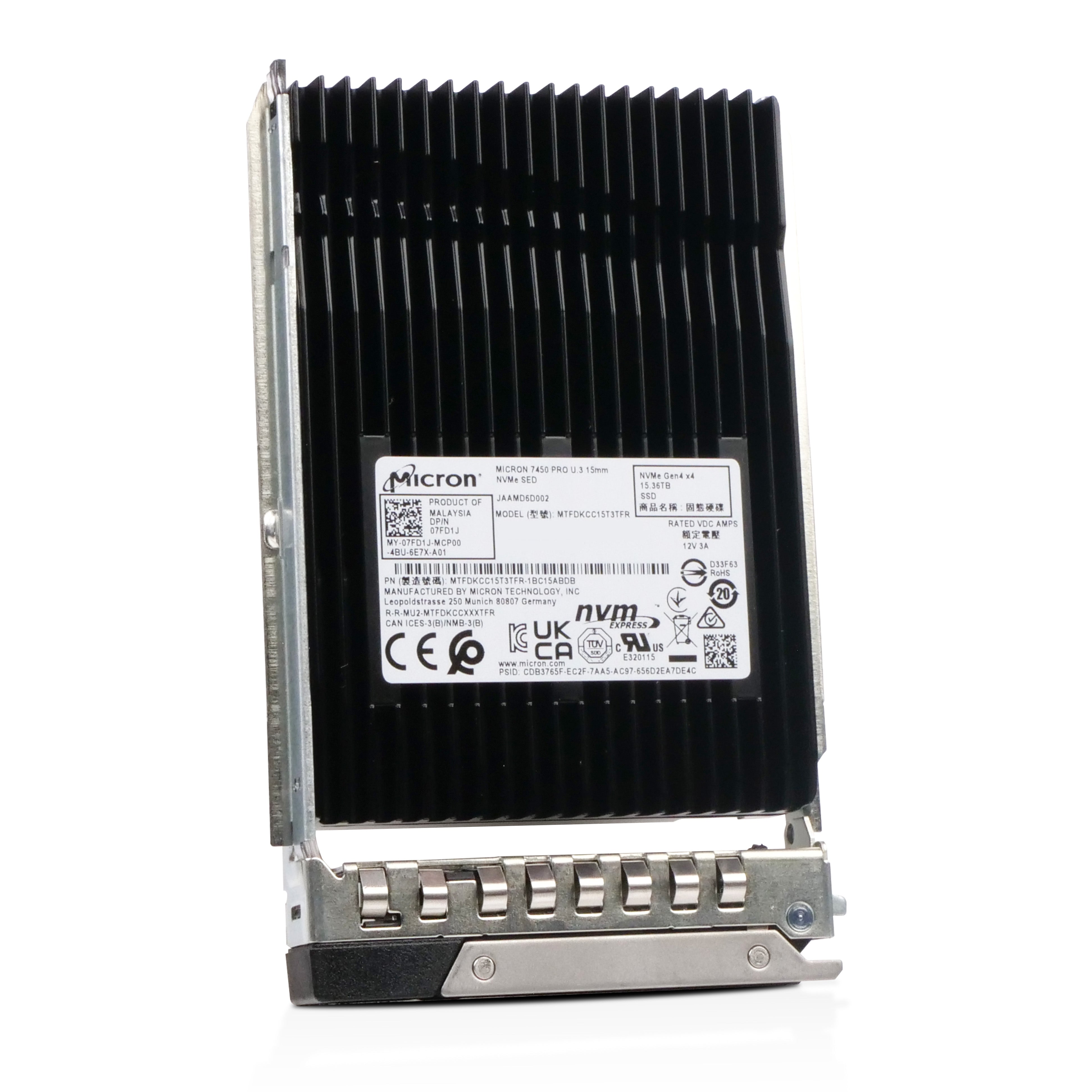 Dell G14 T8KK5 15.36TB 1 DWPD PCIe Gen 4.0 x4 8GB/s Read-Intensive 3D TLC U.3 NVMe 2.5in SSD