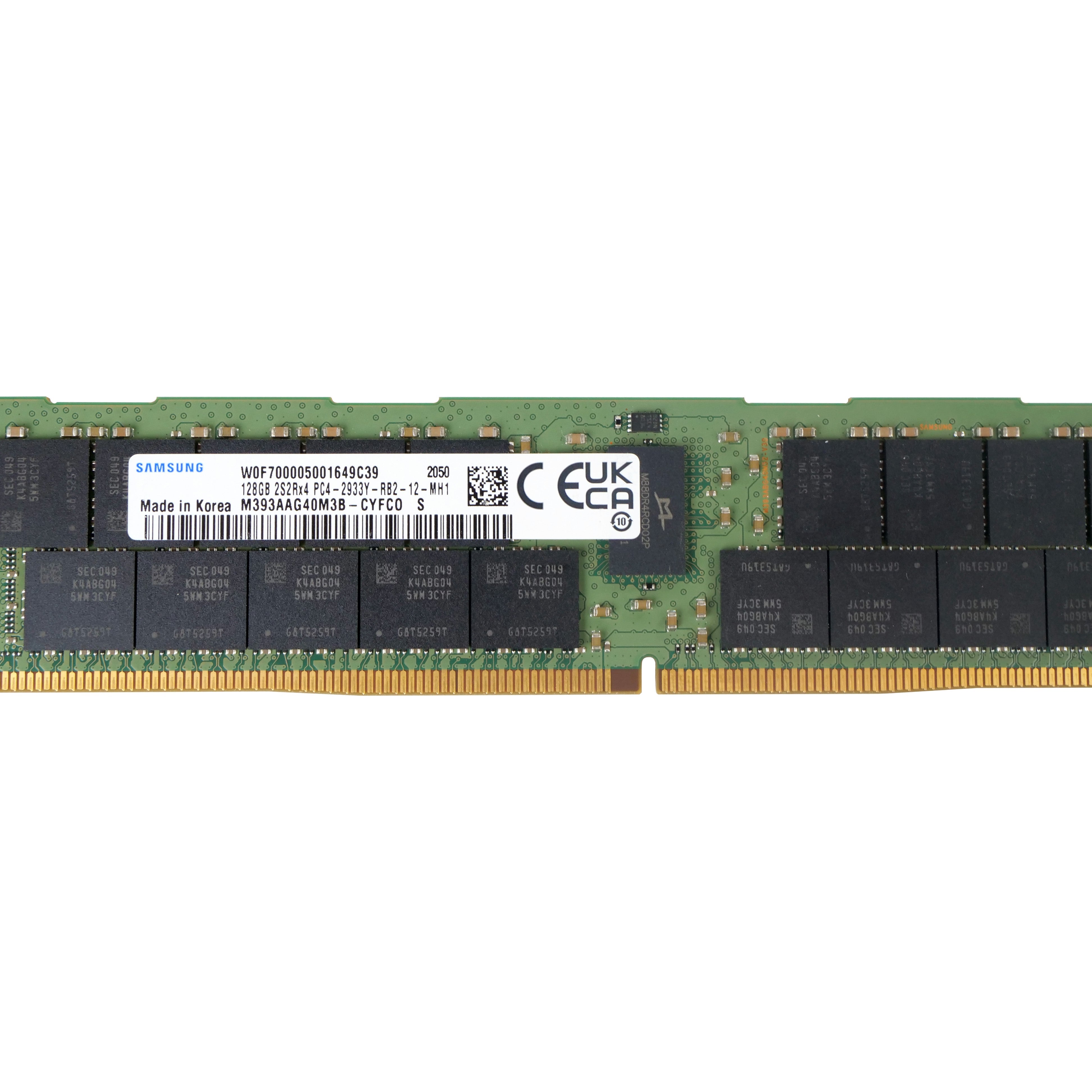 Samsung M393AAG40M3B-CYF 128GB DDR4 2933MHz RDIMM ECC Server RAM (PC4-2933Y-RB2-12-MH1) Seller Refurbished