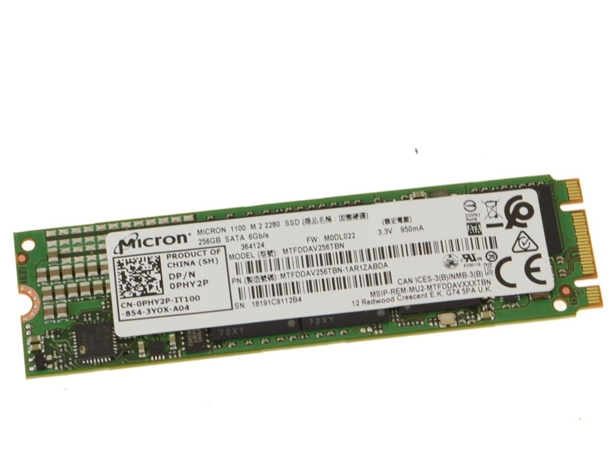 For Dell XPS (9343)-Latitude E7350 E7470 E5270 256GB SSD Hard Drive Micron Tech M.2 2280 Card – PHY2P - aloinfousa.com