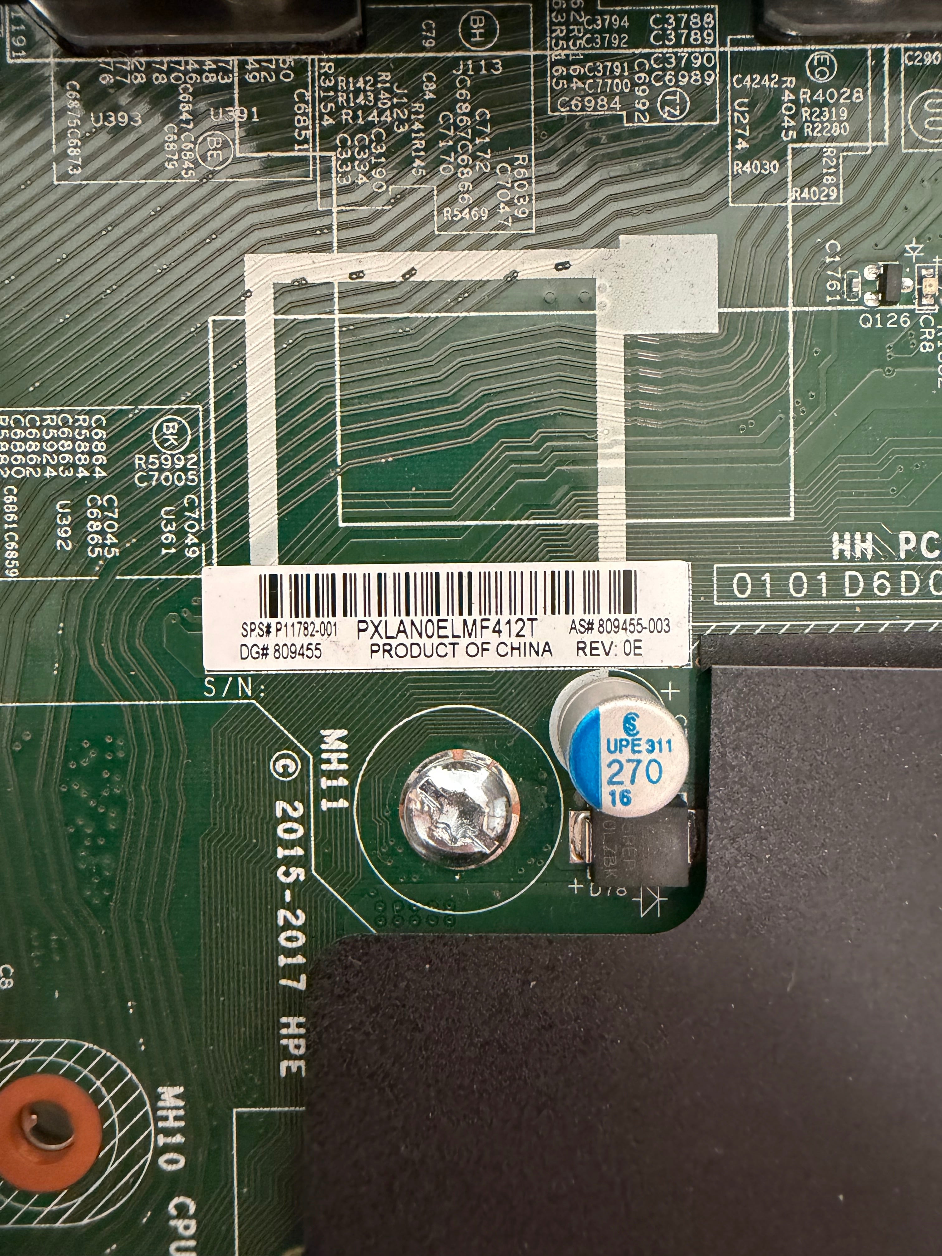 HPE P11782-001 - DL380 Gen10 Motherboard Label Detail | Alo Tech Solutions