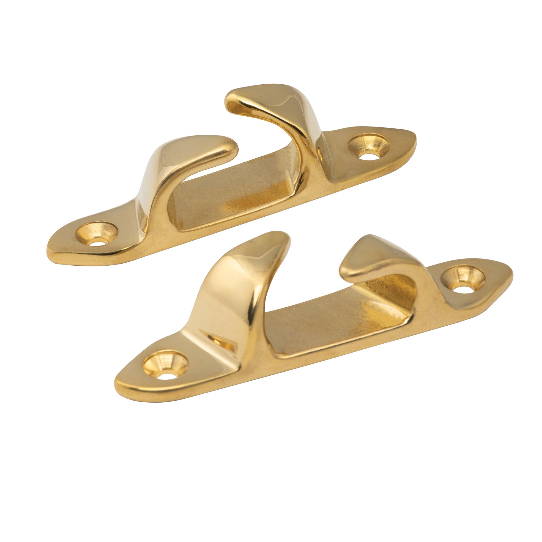 Whitecap S-0980B 4" Polished Brass Skene Bow Chock Pair