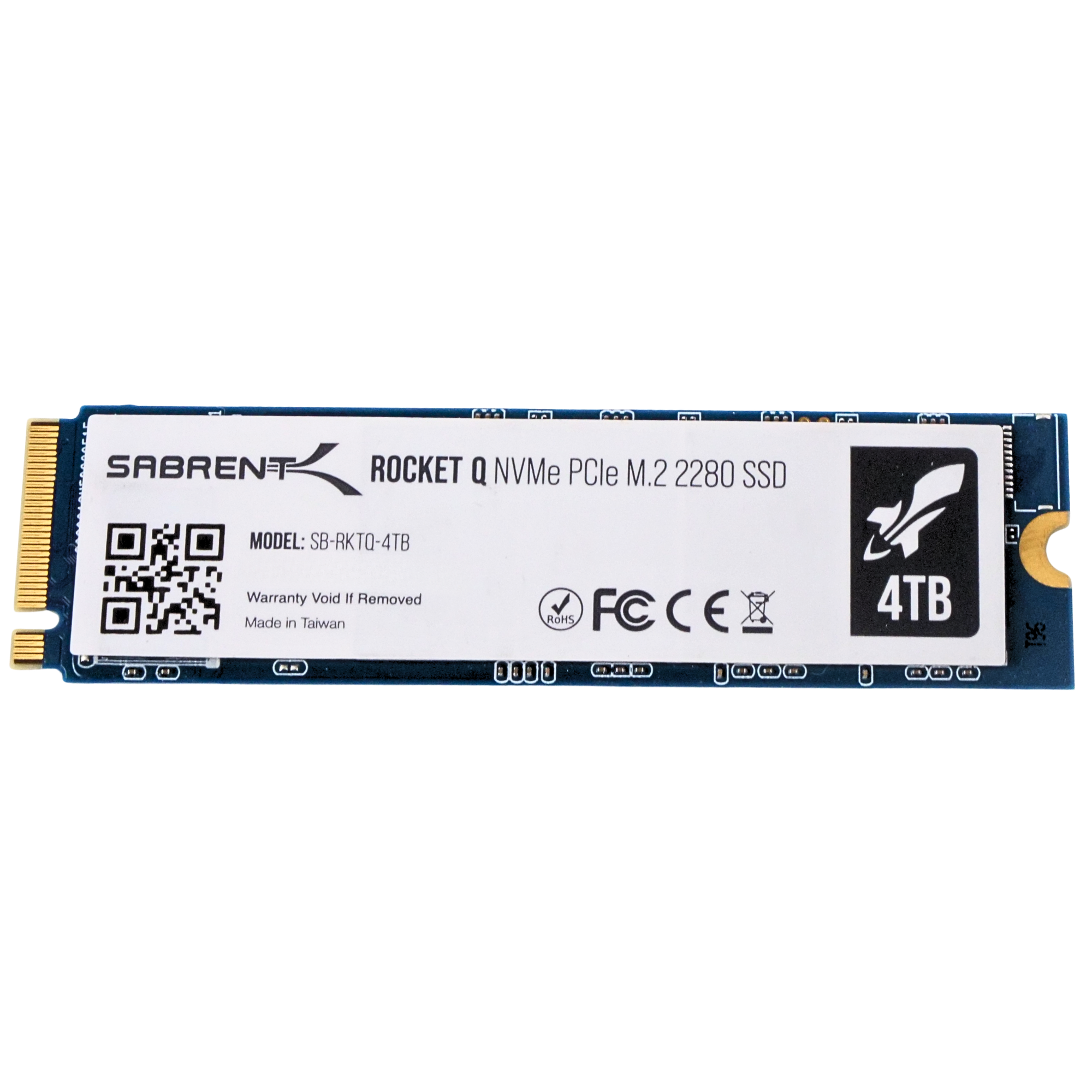 Sabrent Rocket Q SB-RKTQ-4TB 4TB PCIe Gen 3.0 x4 4GB/s 3D QLC NVMe M.2 2280 SSD