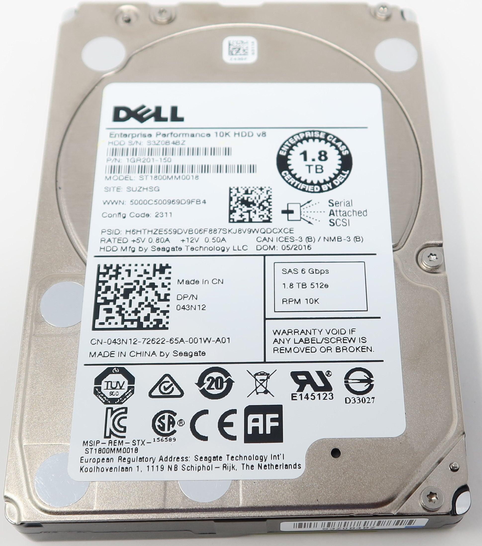 Seagate ST1800MM0018 SAS 1.8TB 10K 6G 2.5" Enterprise Server Hard Drive