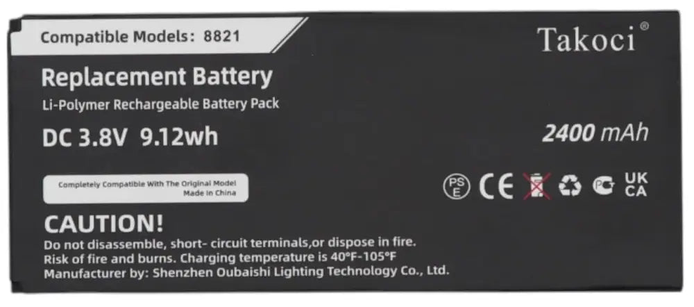 Cisco 8821 Standard Replacement Battery CP-BATT-8821 Li-ion 2060mAh 3rd Party - New