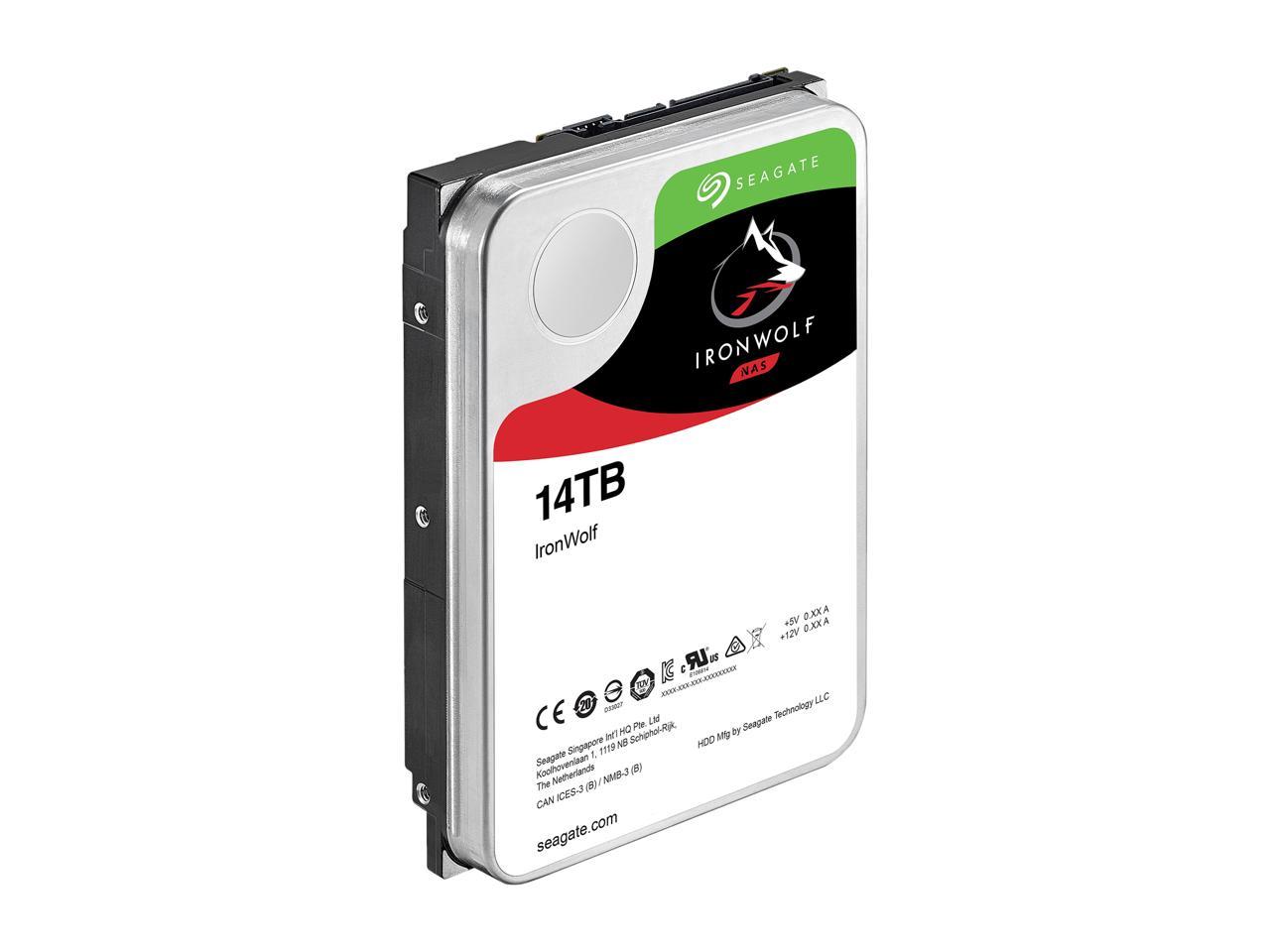 Seagate Ironwolf 14Tb Nas Hard Drive 7200 Rpm 256Mb Cache Sata 6.0Gb/S Cmr 3.5" Internal Hdd For Raid Network Attached Storage St14000Vn0008
