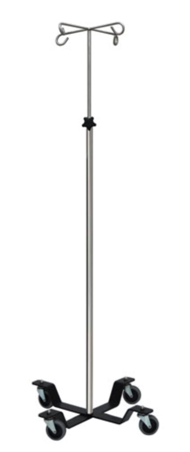 4-Leg Stainless Steel Infusion Pump Stand. 4 Hooks