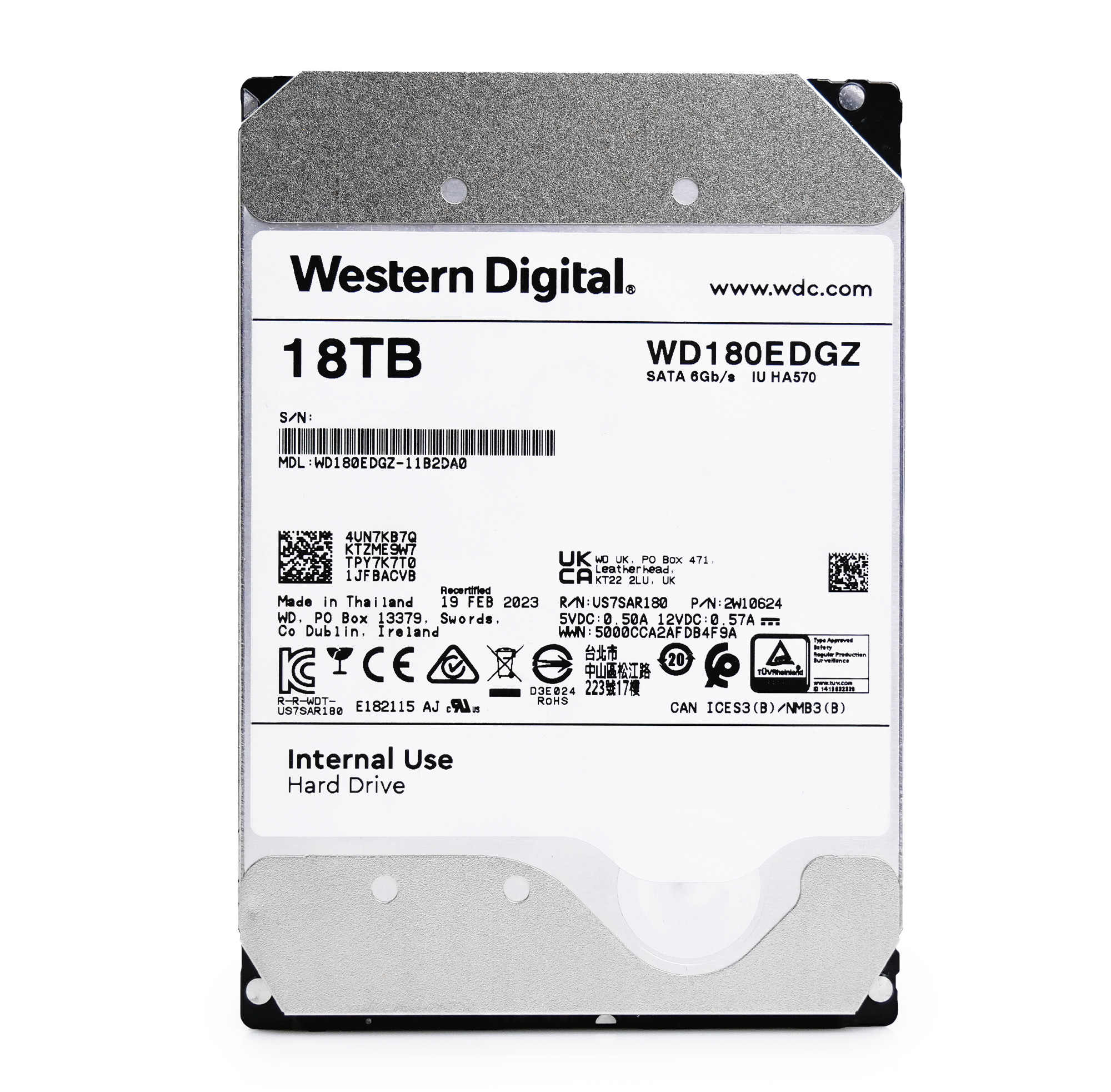 Western Digital WD180EDGZ-11B2DA0 18TB 7.2K RPM SATA 6Gb/s 512e 3.5in Refurbished HDD