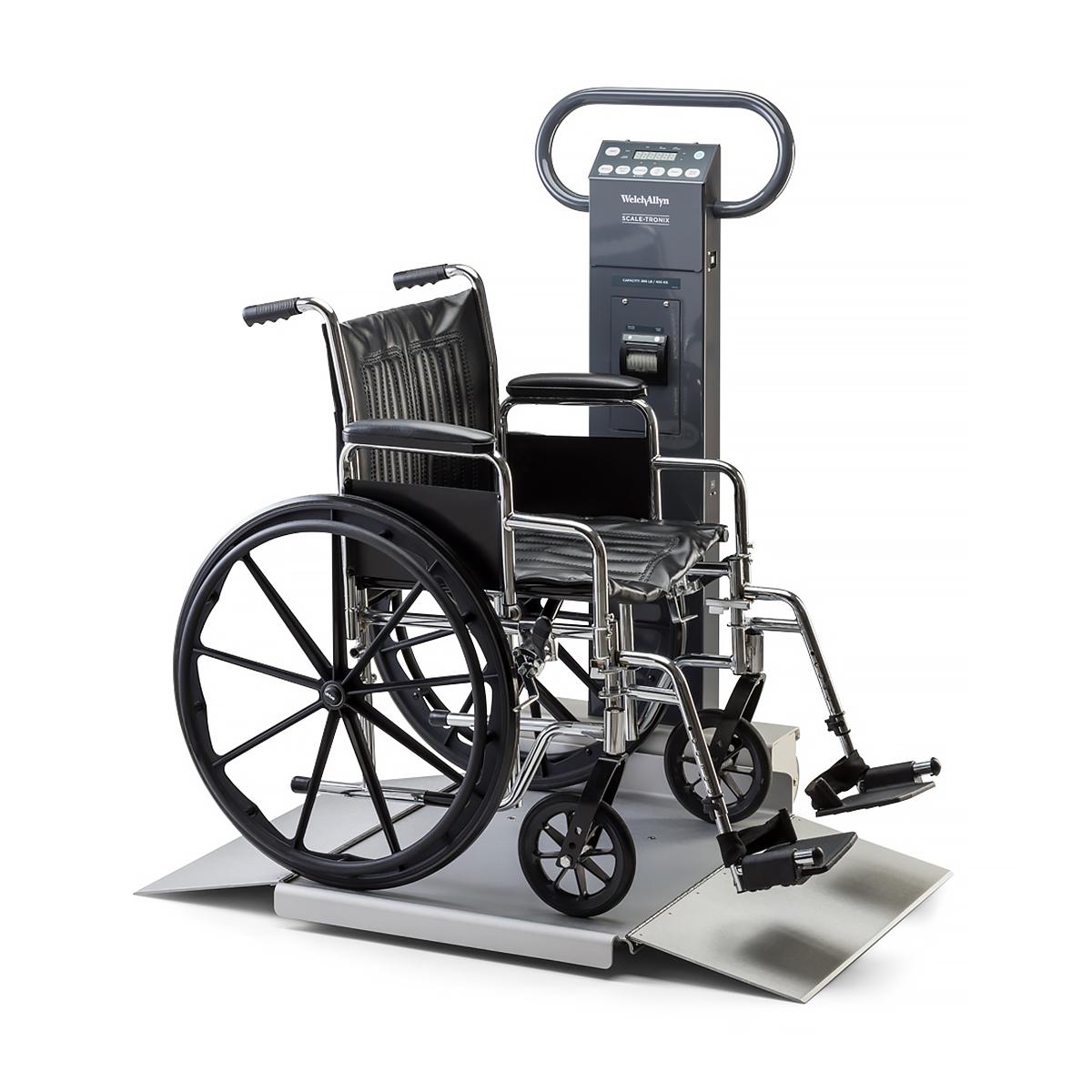 Scale-Tronix Oversized Wheelchair Scale. 28"W x 32"D Platform. Battery-Powered, Data Port, lb/kg