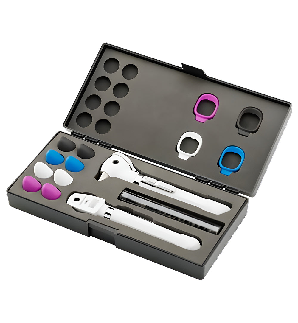 Pocket Plus Diagnostic Set w/ LED Ophthalmoscope & Otoscope, 2.5V, Plum