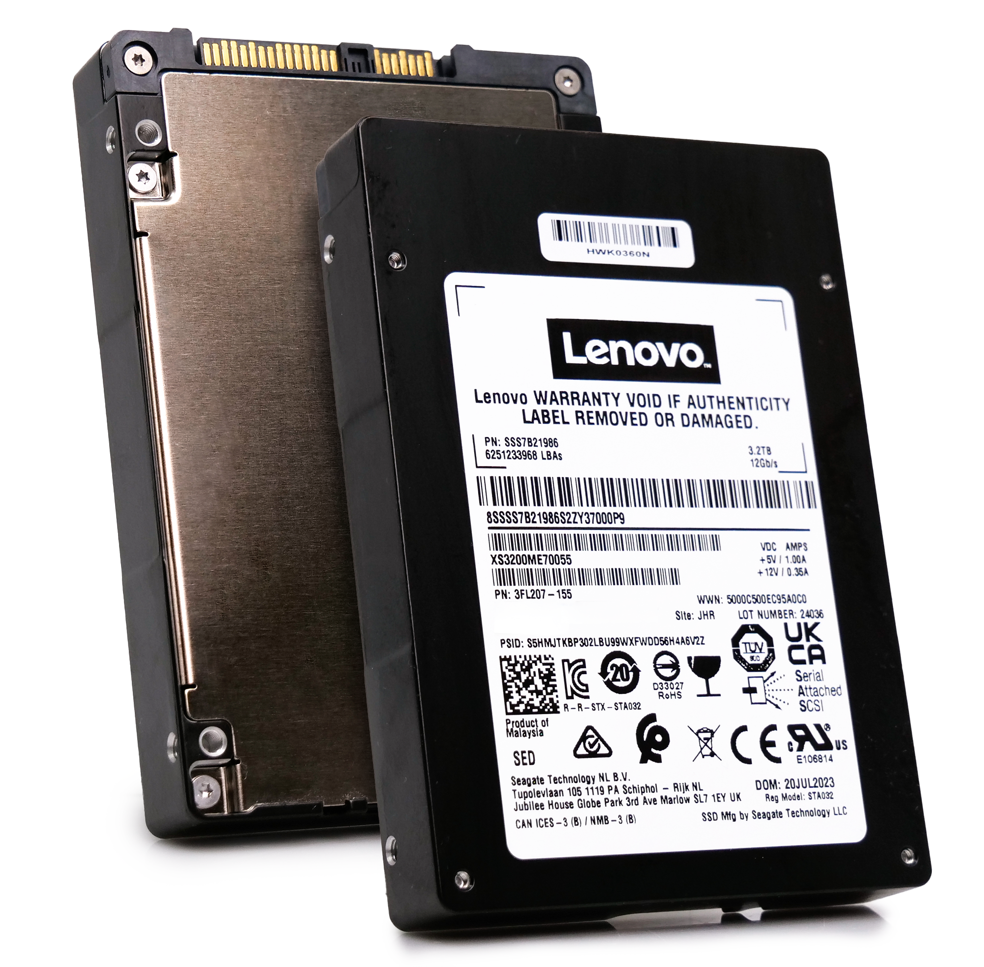 Lenovo/Seagate Nytro XS3200ME70055 SSS7B21986 3.2TB 10 DWPD SAS 12Gb/s 3D eTLC 2.5in Refurbished SSD