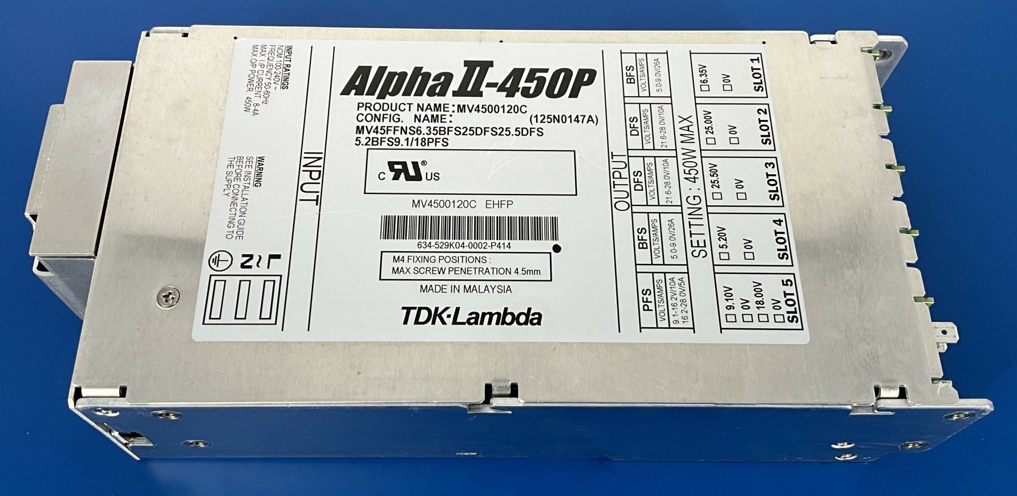 ALPHA II-450P POWER SUPPLY (MV4500120C/125N0147A TDK-LAMBDA