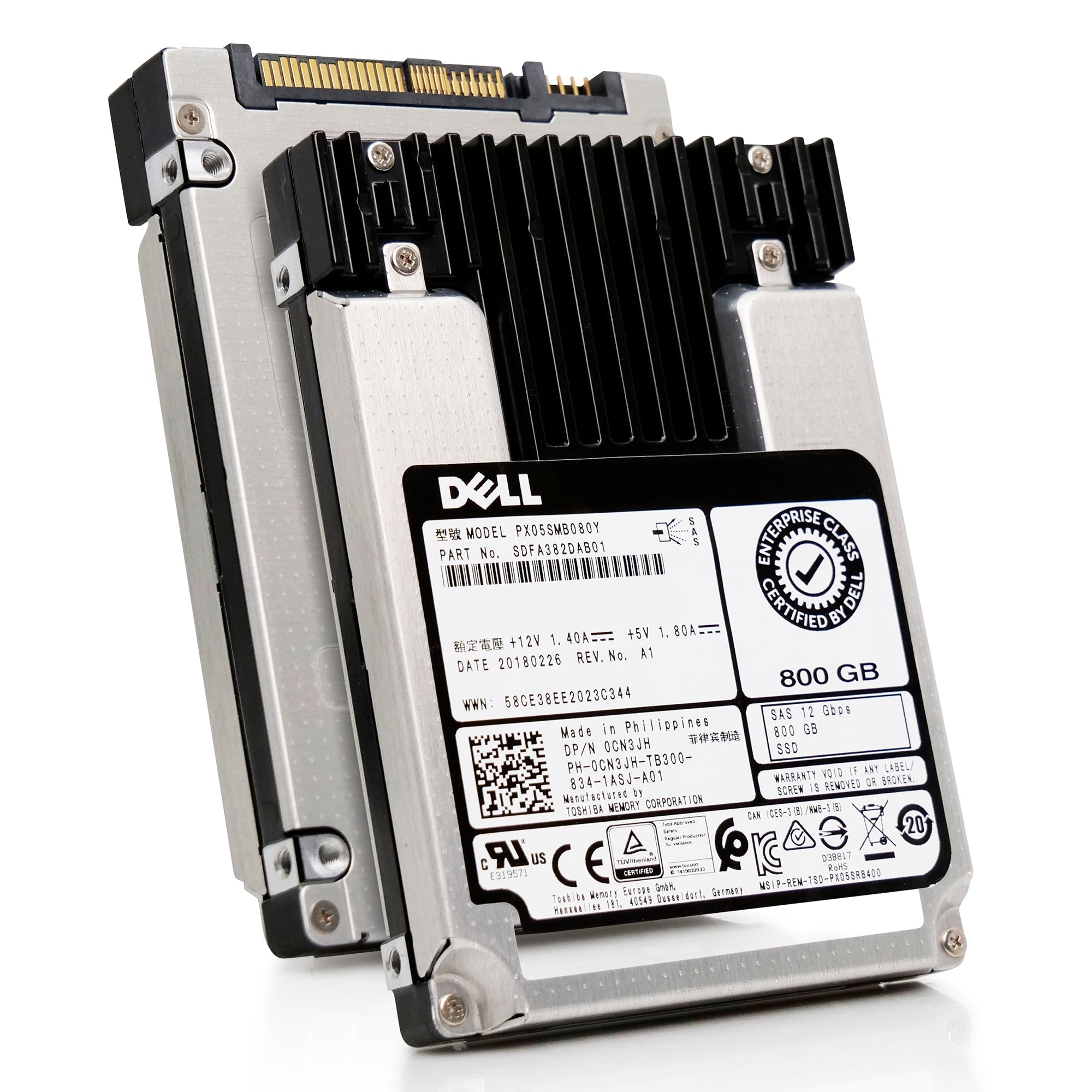 Toshiba Enterprise SSD PX05SMB080Y 800GB 10 DWPD SAS-3 12Gb/s MLC 2.5in Solid State Drive