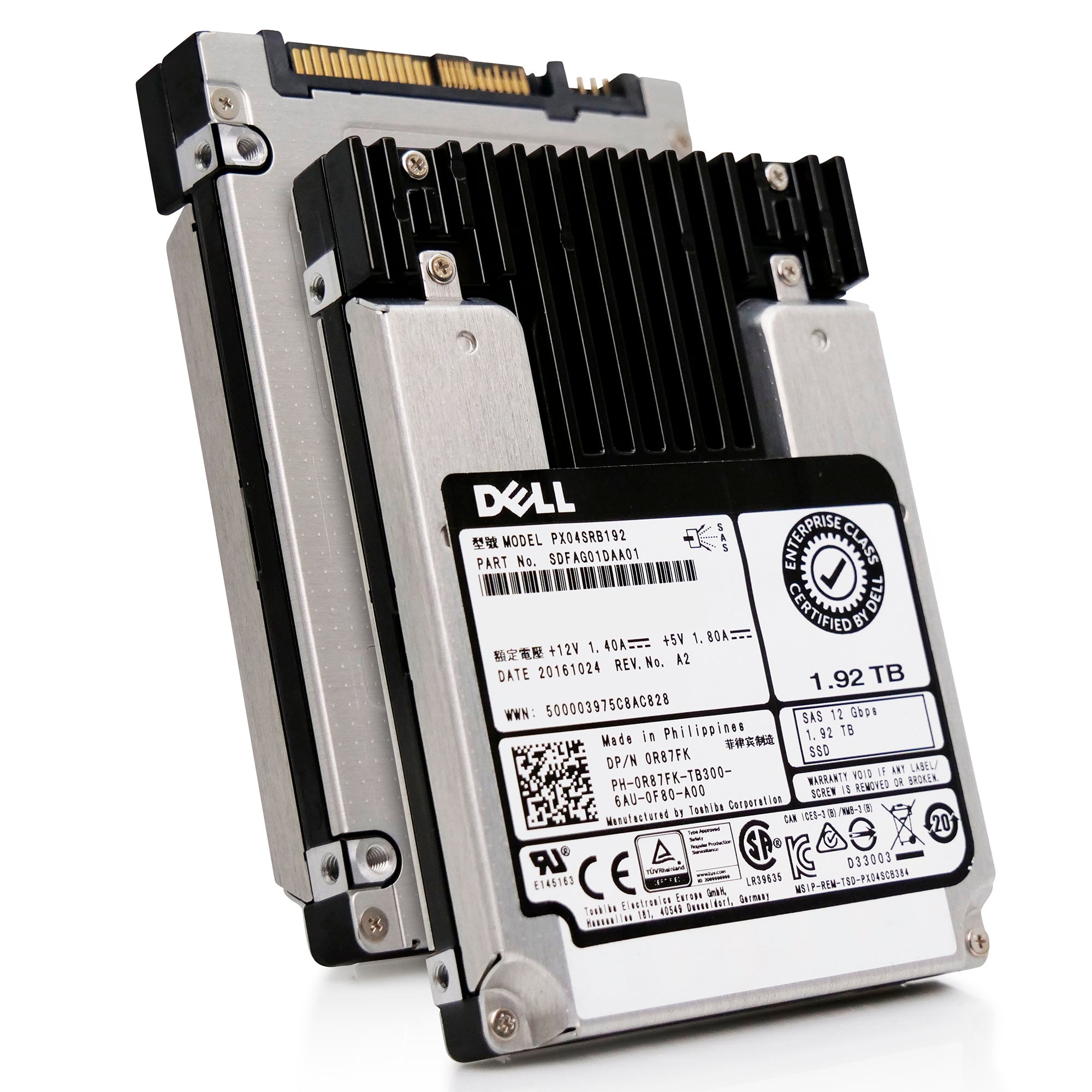 Toshiba Enterprise SSD PX04SRB192 1.92TB 1 DWPD SAS-3 12Gb/s MLC 2.5in Refurbished SSD