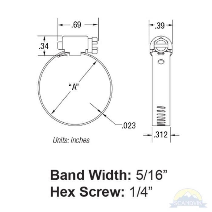 Scandvik 50011 Breeze Mini 316 SS Hose Clamp #6
