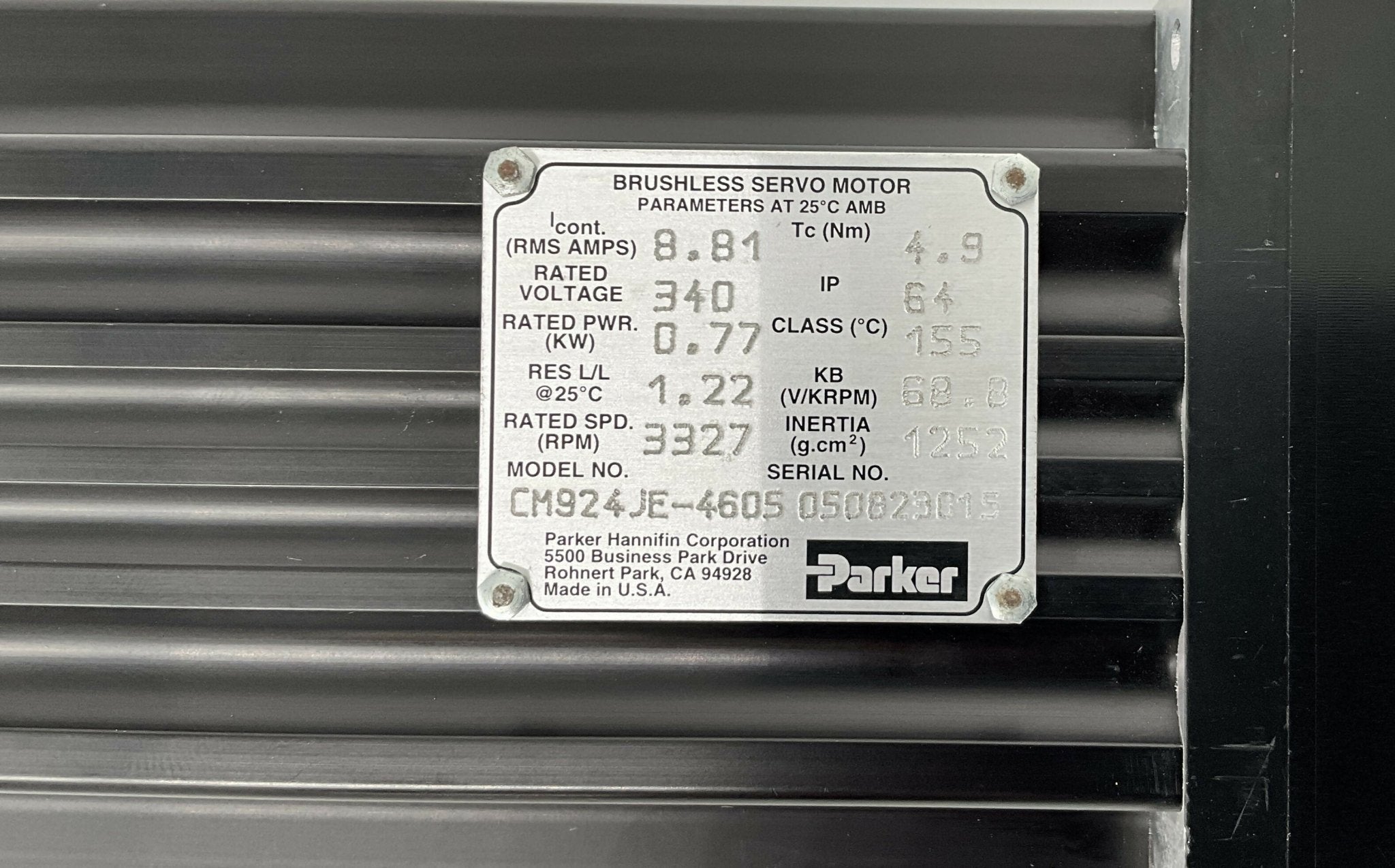 BRUSHLESS SERVO MOTOR (CM924JE-4605) SIEMENS/PARKER