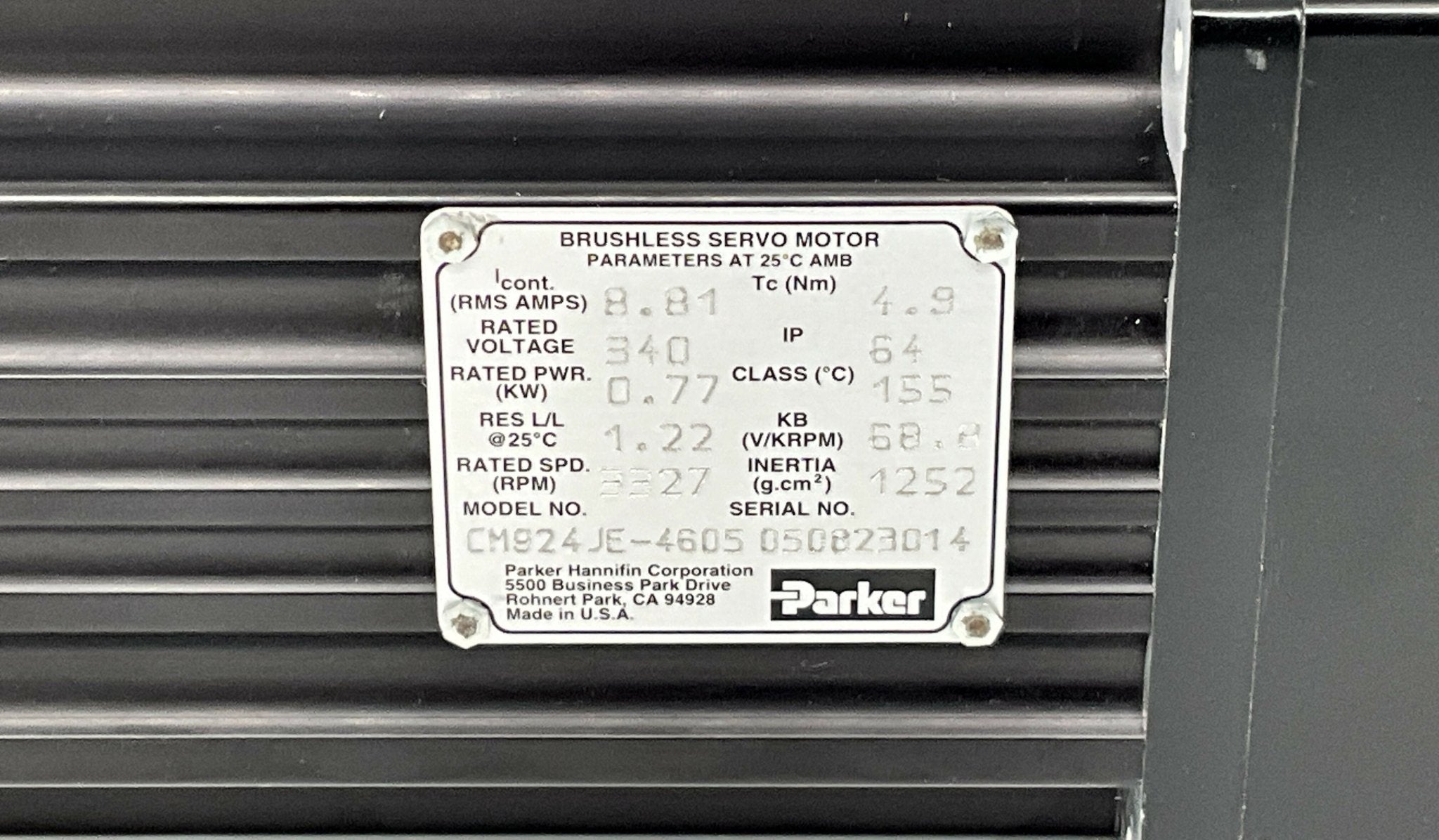 BRUSHLESS SERVO MOTOR (CM924JE-4605) SIEMENS/PARKER