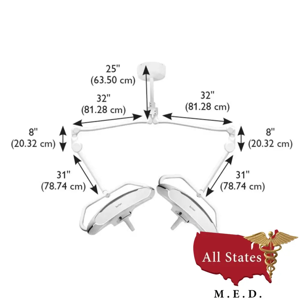 Burton Medical AIM® HI LED Exam Light ALED100 Dual Ceiling Mount BRAND NEW