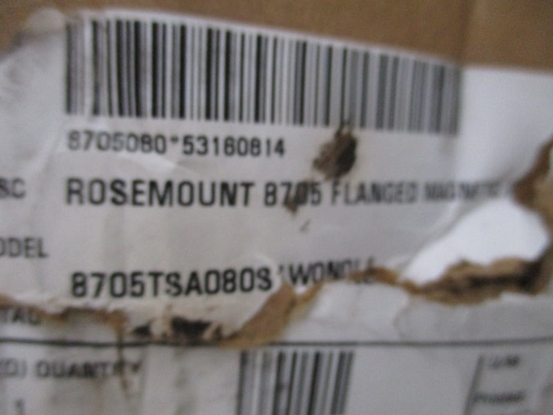 ROSEMOUNT FLOW TUBE 8705TSA080S1W0N0L1 40VDC 0.5A 275PSI NSMP