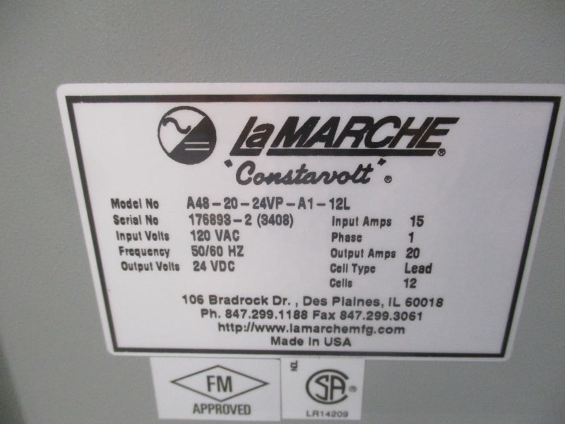 LAMARCHE A48-20-24VP-A1-12L 120VAC 15A NSNP