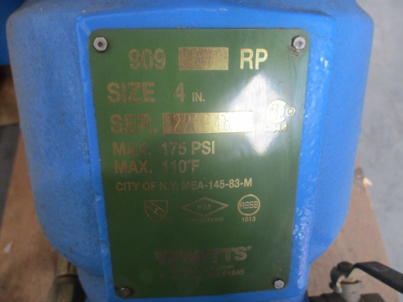 WATTS 909-NRS 4 175PSI 4" NSMP