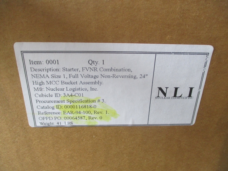 NLI MCC BUCKET 24" SIZE 1 FVNR COMBO NSMP