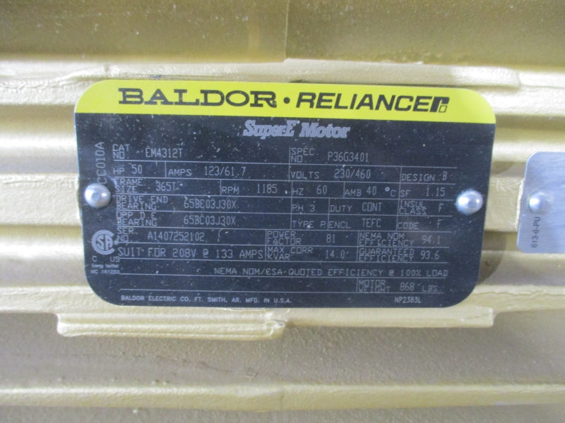BALDOR EM4312T 230/460V 123/61.7A NSMP