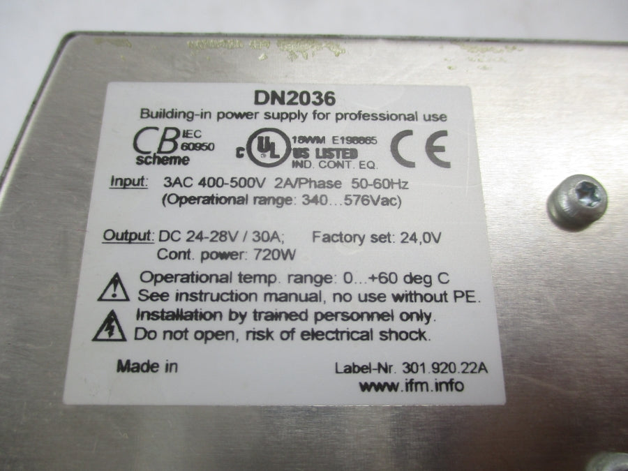 IFM DN2036 24-28V 30A NSMP