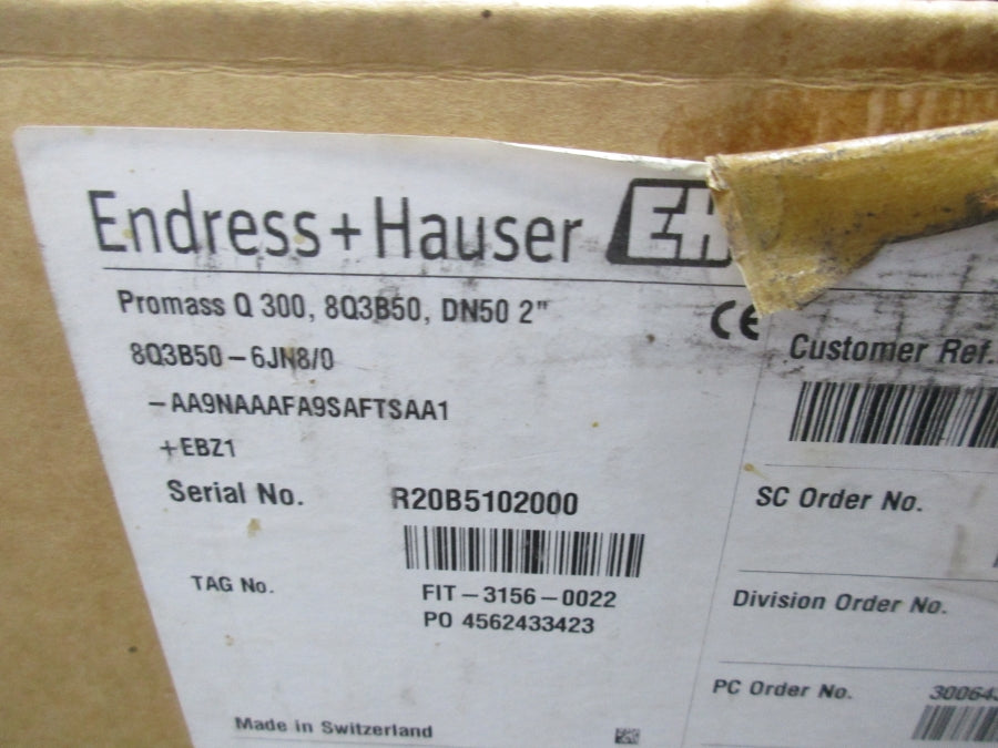 ENDRESS+HAUSER 8Q3B50-6JN8/0 F/W 01.00.05 19.2-28.8V NSMP