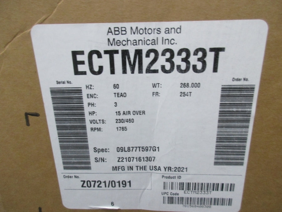 BALDOR ECTM2333T 230/460V 36.2/18.1A NSMP