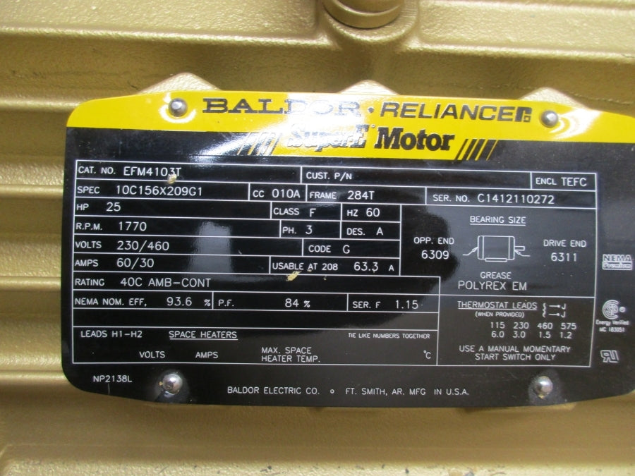 BALDOR EFM4103T 230/460V 60/30A NSMP