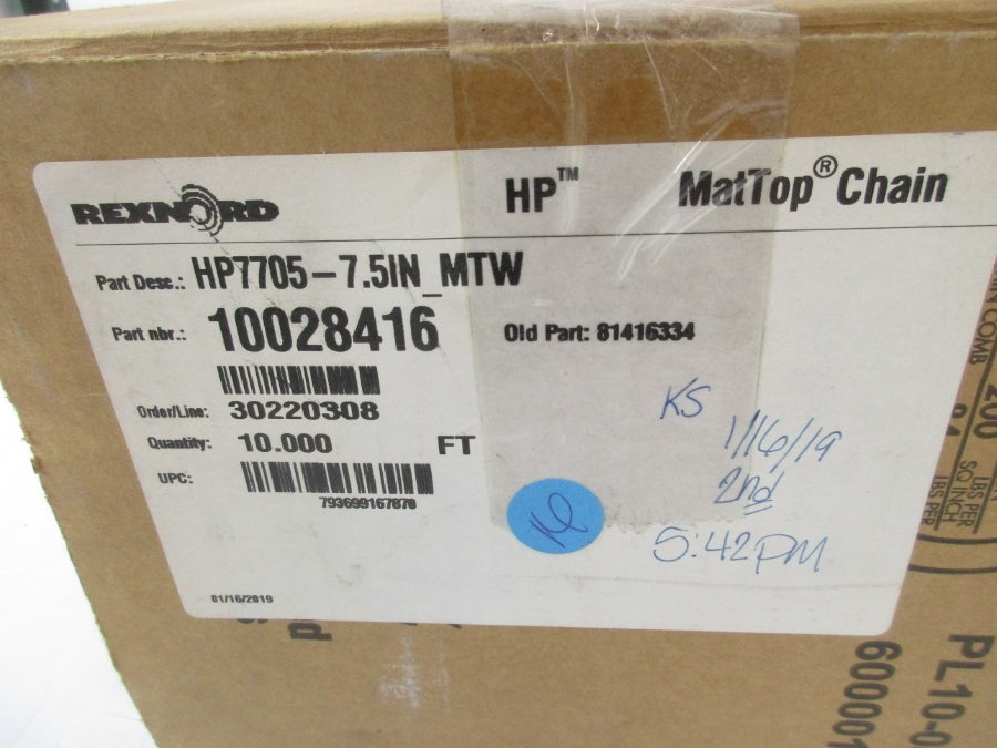 REXNORD 10028416 HP7705-7.5IN_MTW 10' NSMP