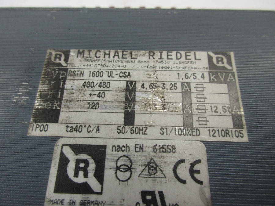 MICHAEL RIEDEL RSTN1600UL-CSA 400/480V 4.65-3.25A NSNP