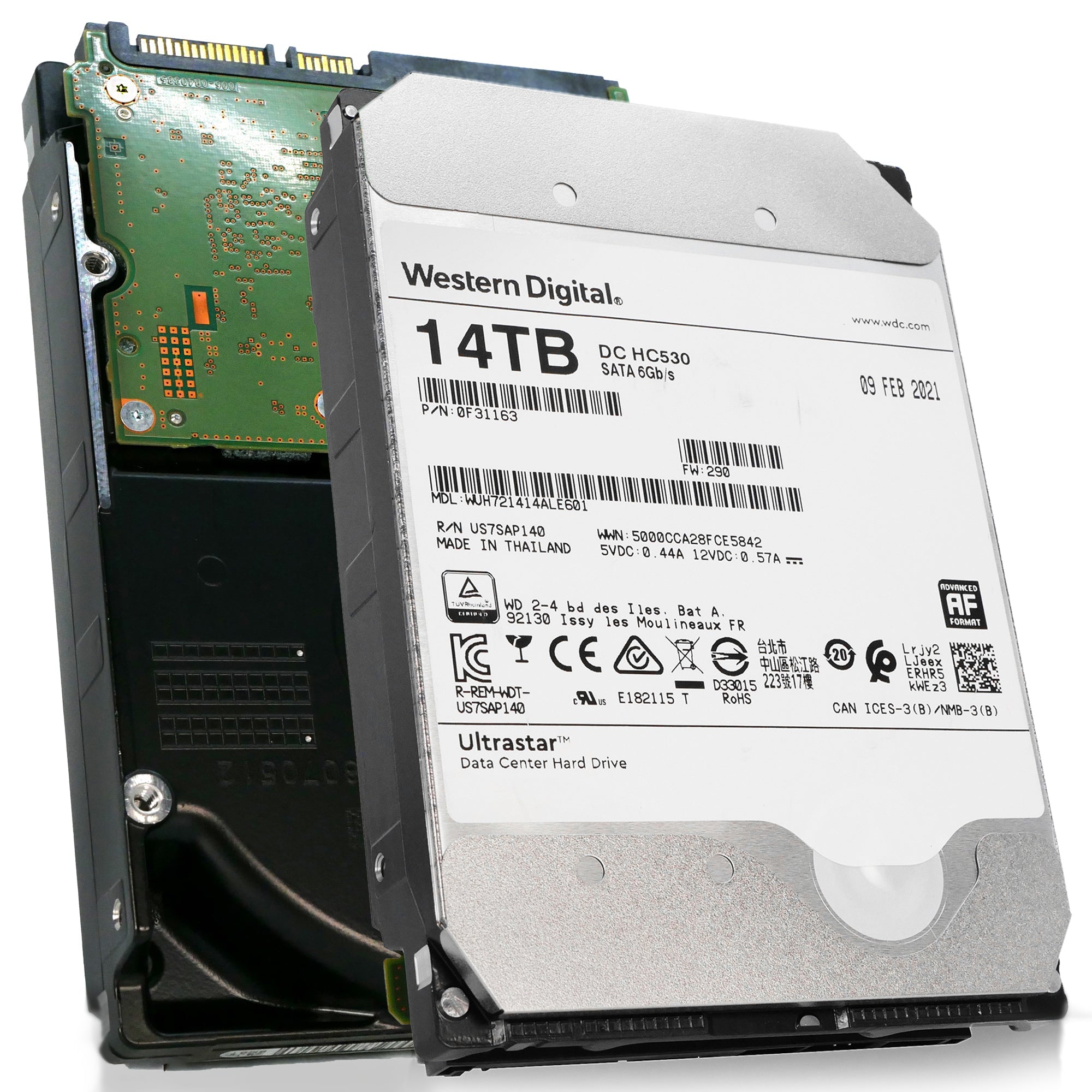 Western Digital Ultrastar DC HC530 WUH721414ALE601 0F31163 14TB 7.2K RPM SATA 6Gb/s 512e 3.5in Refurbished HDD