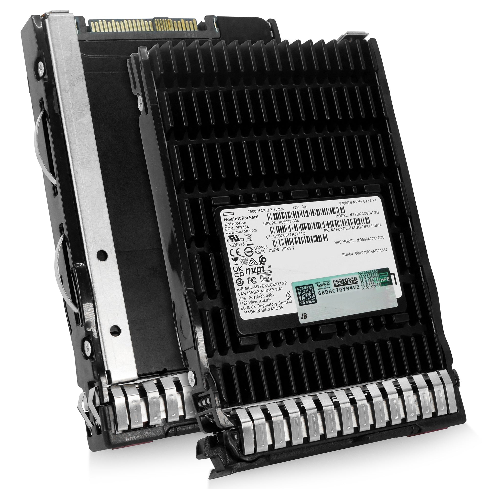 HP Generation 8 P66093-004 6.4TB 3 DWPD PCIe Gen 4.0 x4 8GB/s 3D TLC U.3 NVMe 2.5in Refurbished SSD