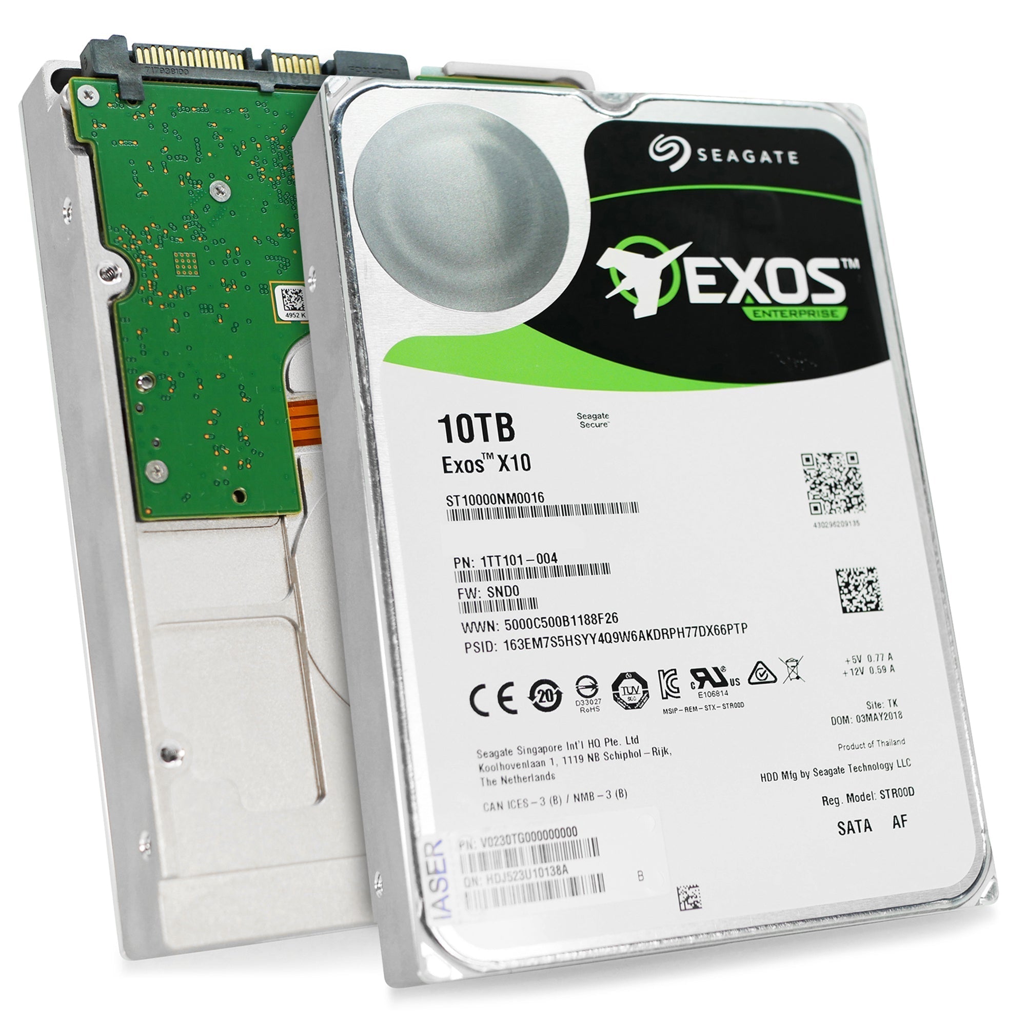 Seagate Exos X10 ST10000NM0016 10TB 7.2K RPM SATA 6Gb/s 512e 256MB 3.5" Refurbished HDD