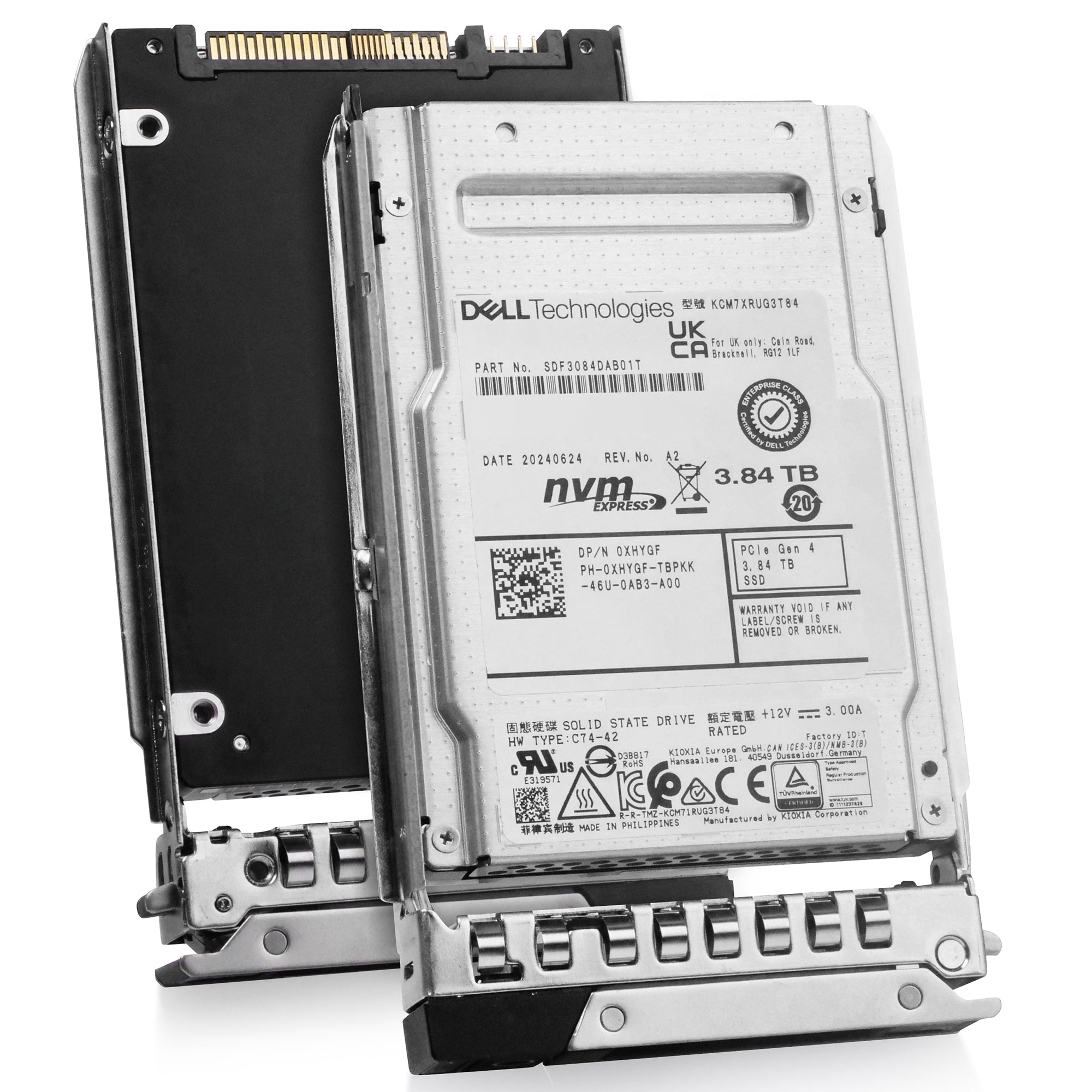 Dell G14 400-BMTO 3.84TB 1 DWPD PCIe Gen 4.0 x4 8GB/s Read-Intensive 3D TLC U.2 NVMe 2.5in Solid State Drive