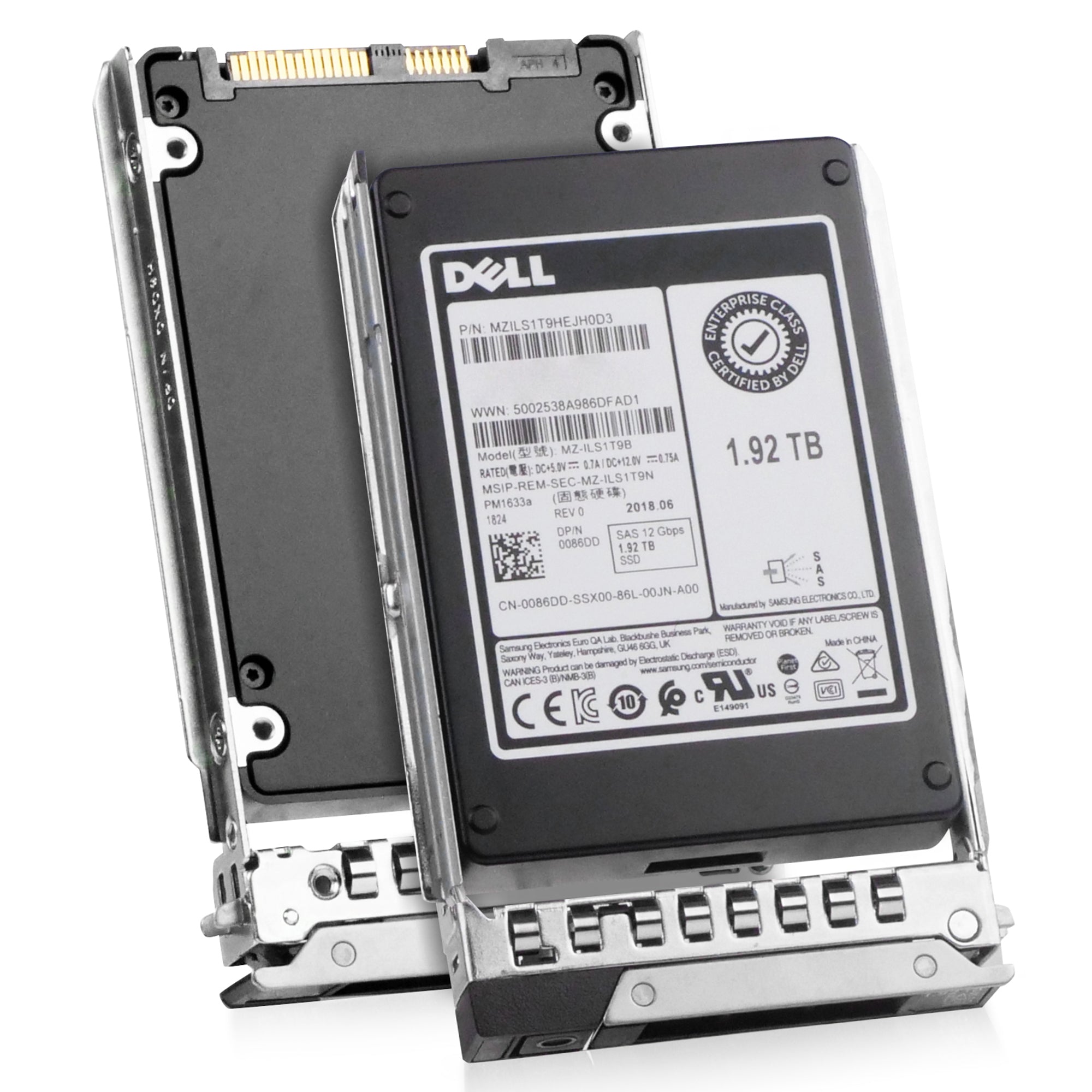 Dell G14 400-AXPW 1.92TB 1 DWPD SAS 12Gb/s 3D TLC V-NAND 2.5in Refurbished SSD