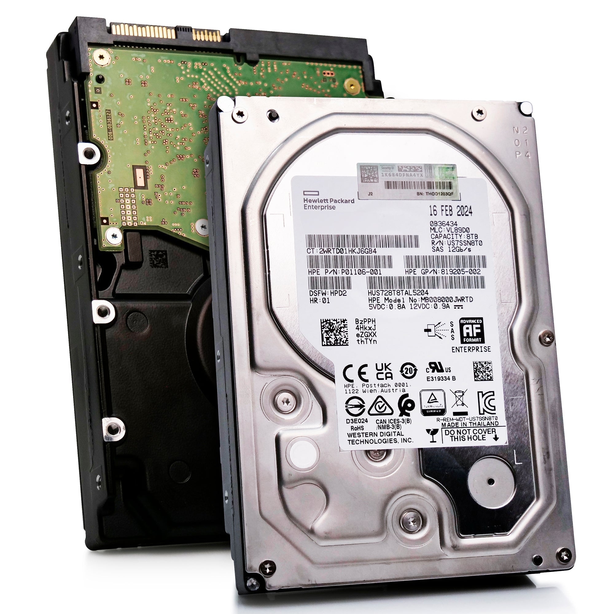 Western Digital/HP Ultrastar DC HC320 HUS728T8TAL5204 8TB 7.2K RPM SAS 12Gb/s 512e 3.5in Refurbished HDD