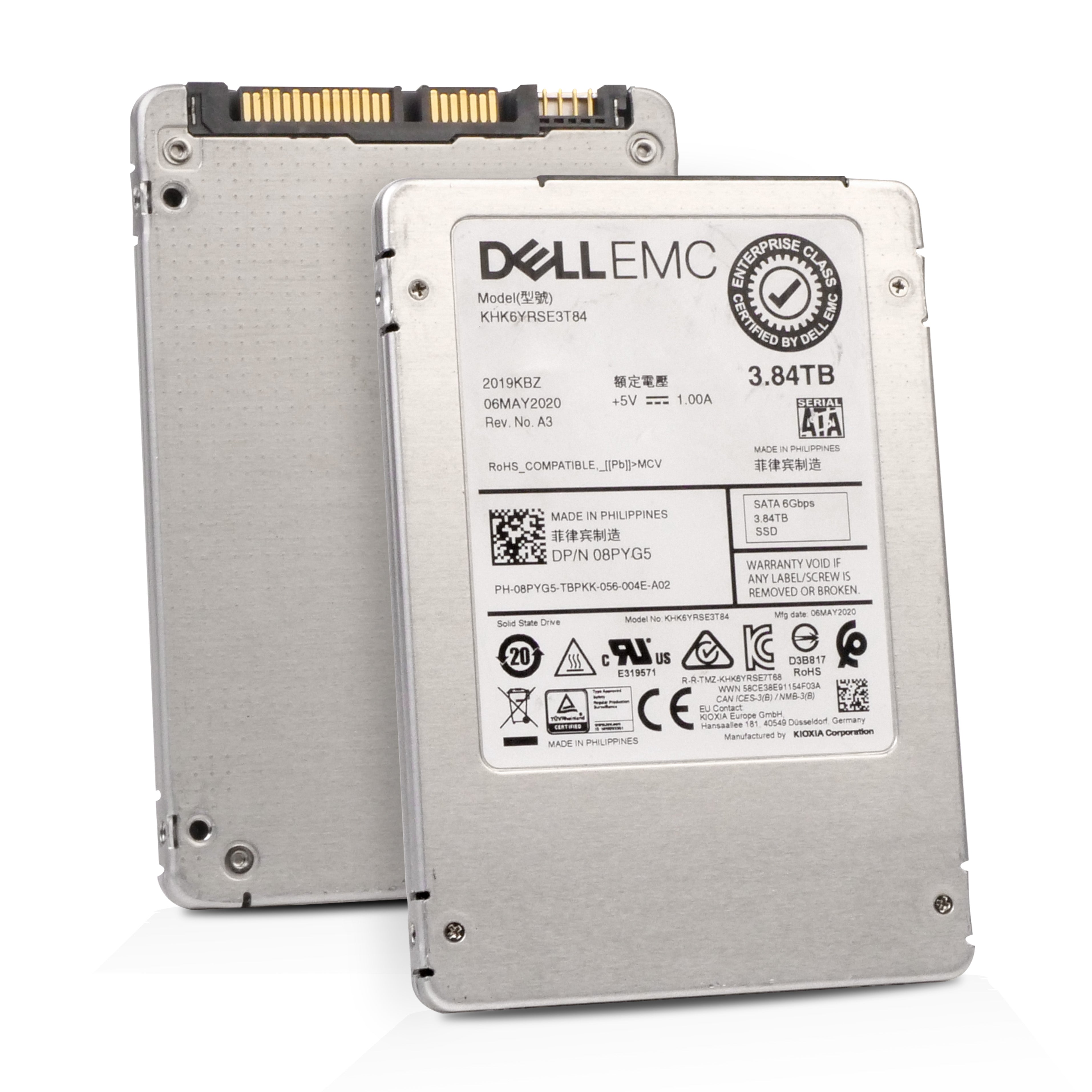 Dell/Kioxia KHK6YRSE3T84 3.84TB 1 DWPD SATA 6Gb/s 3D TLC 2.5in Refurbished SSD